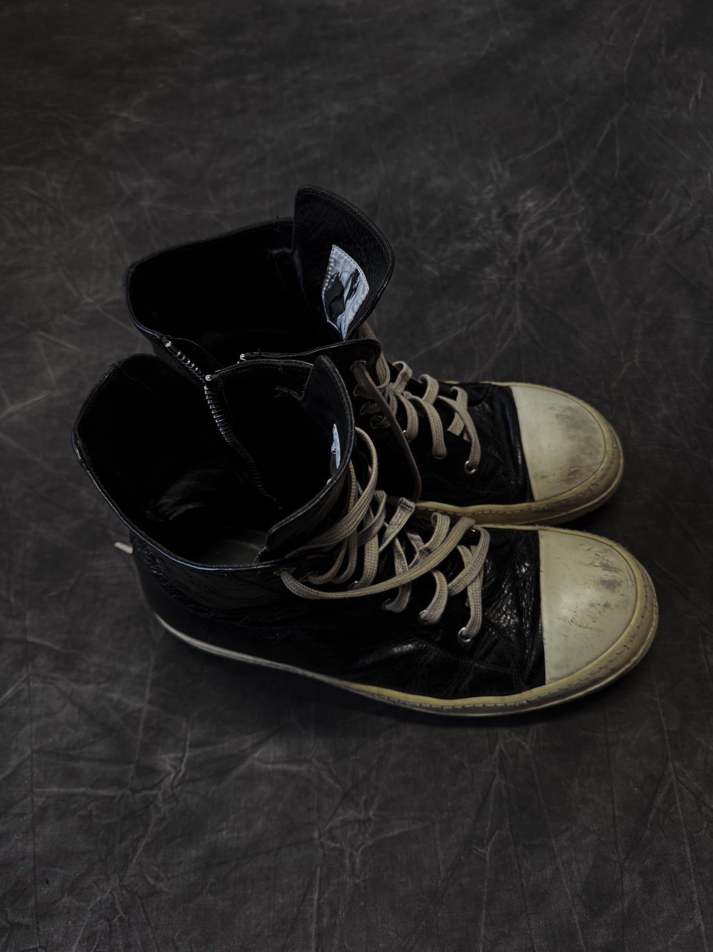 Rick Owens Leather Ramone Sneaker Boots