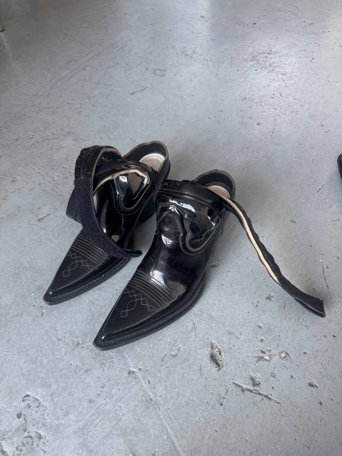 margiela ankle wrap patent heel 39