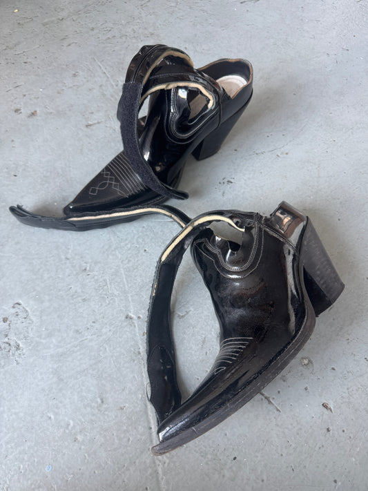 margiela ankle wrap patent heel 39