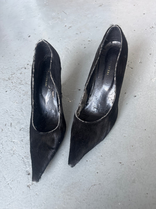 vintage italian brand pony hair heel