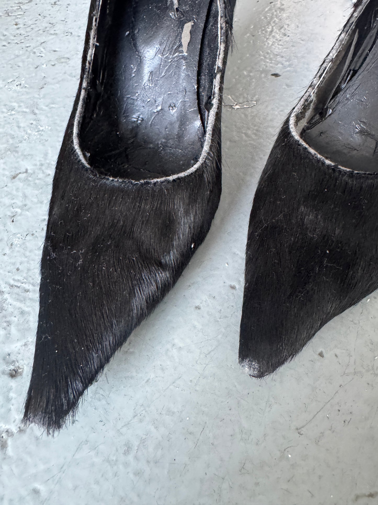 vintage italian brand pony hair heel