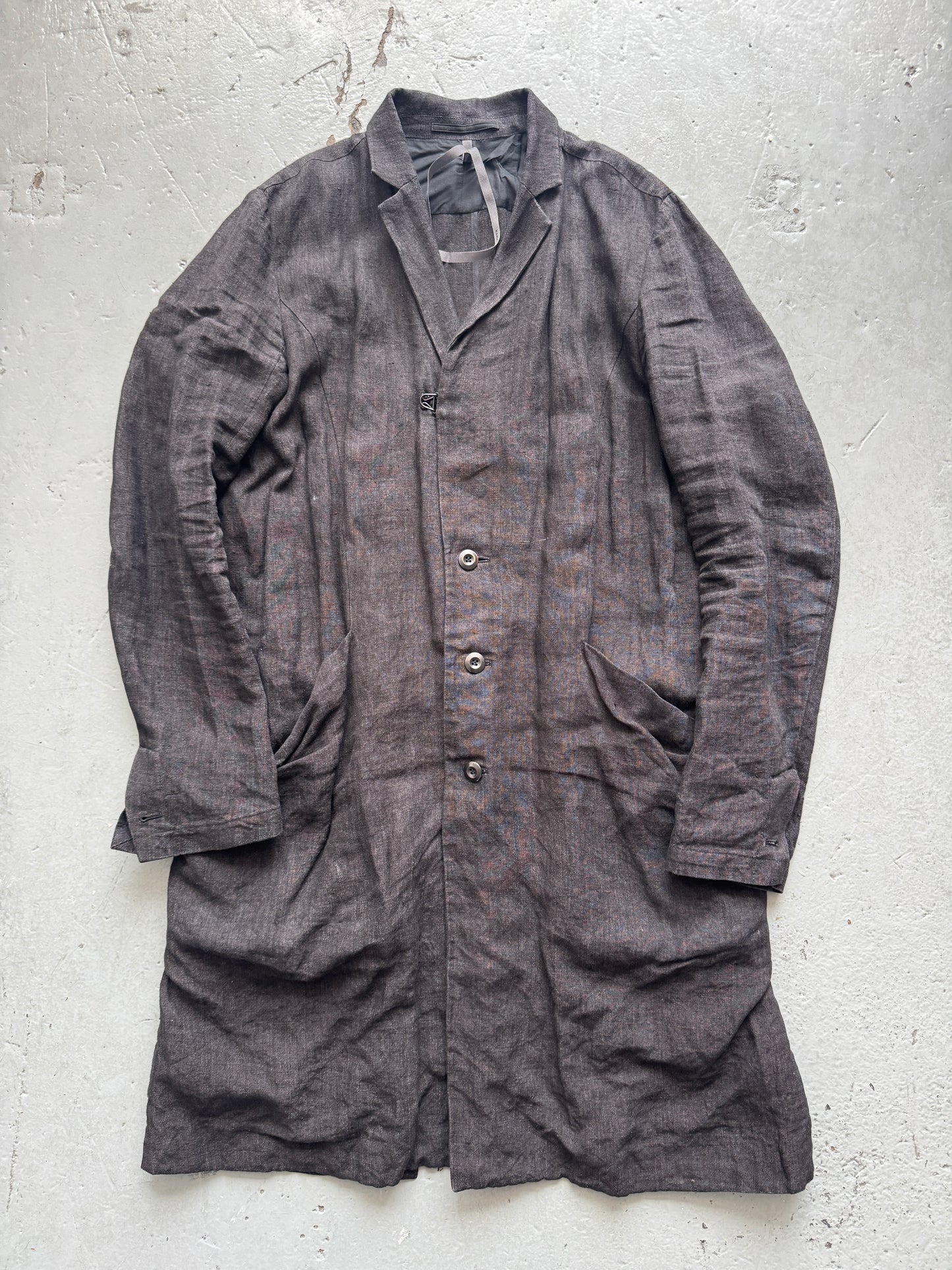 attachment kazuyuki kumagai linen coat