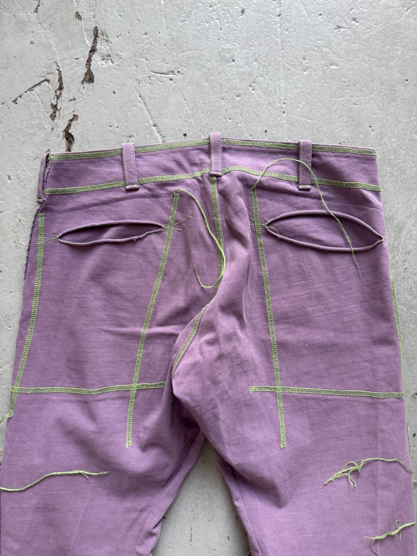 sulvam green seam zipper trouser