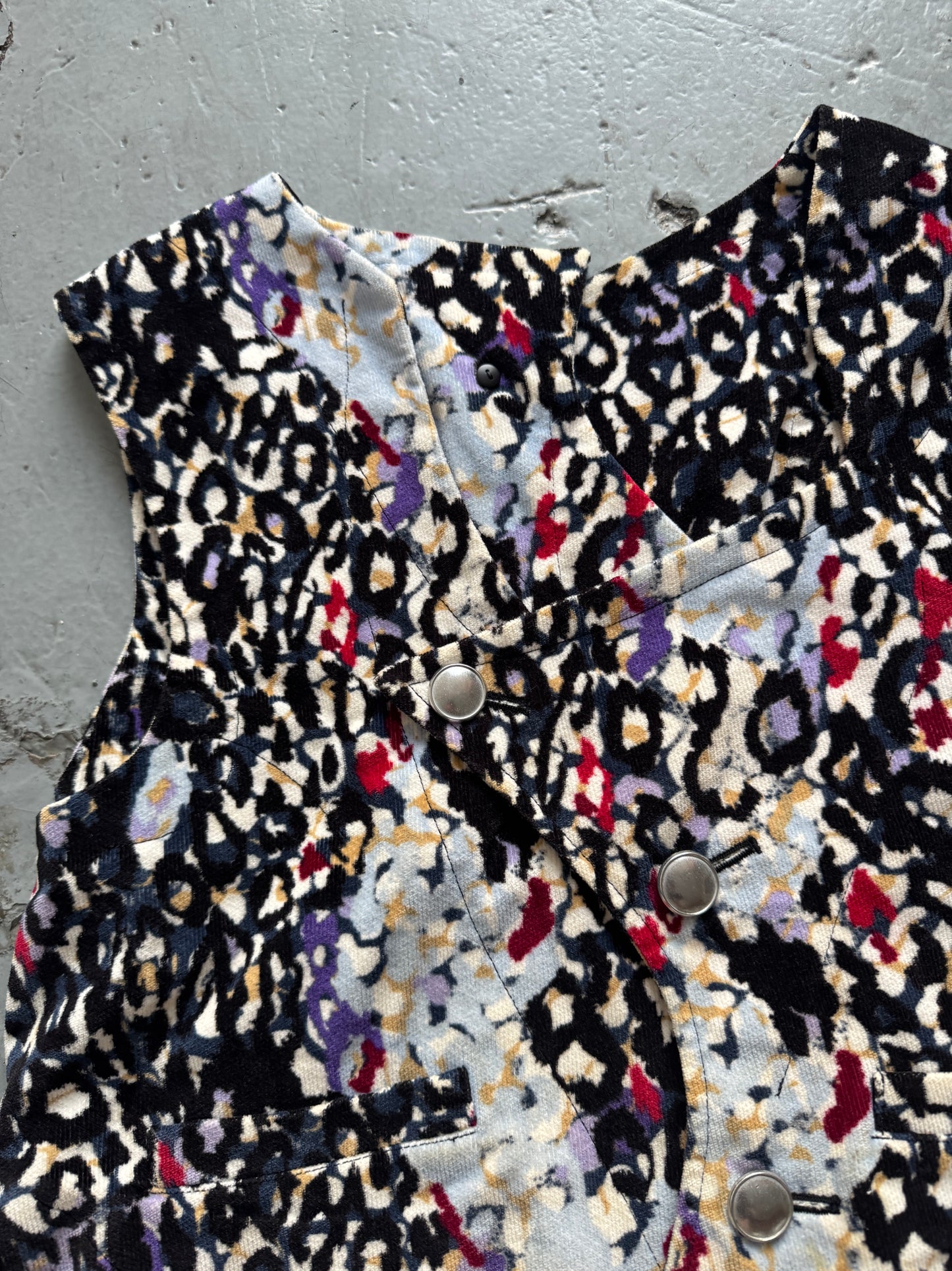 sulvam reversible leopard vest