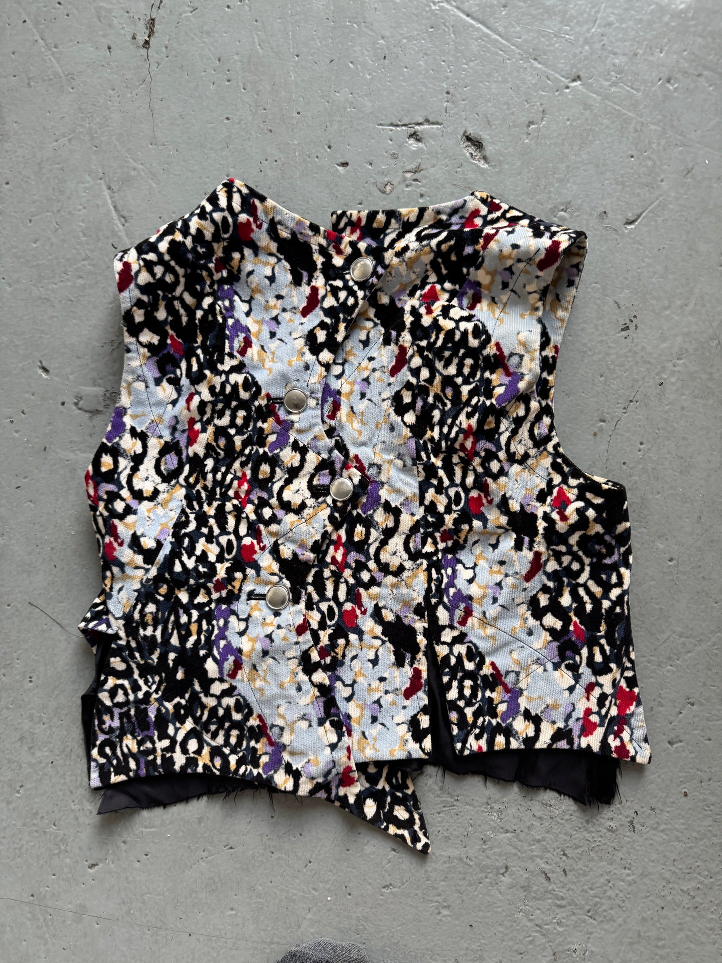 sulvam reversible leopard vest