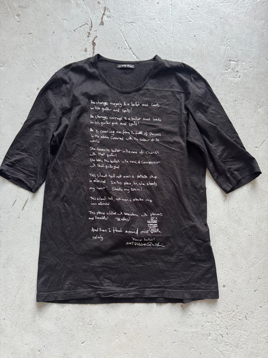 diet butcher slim skin script top 3/4 sleeve