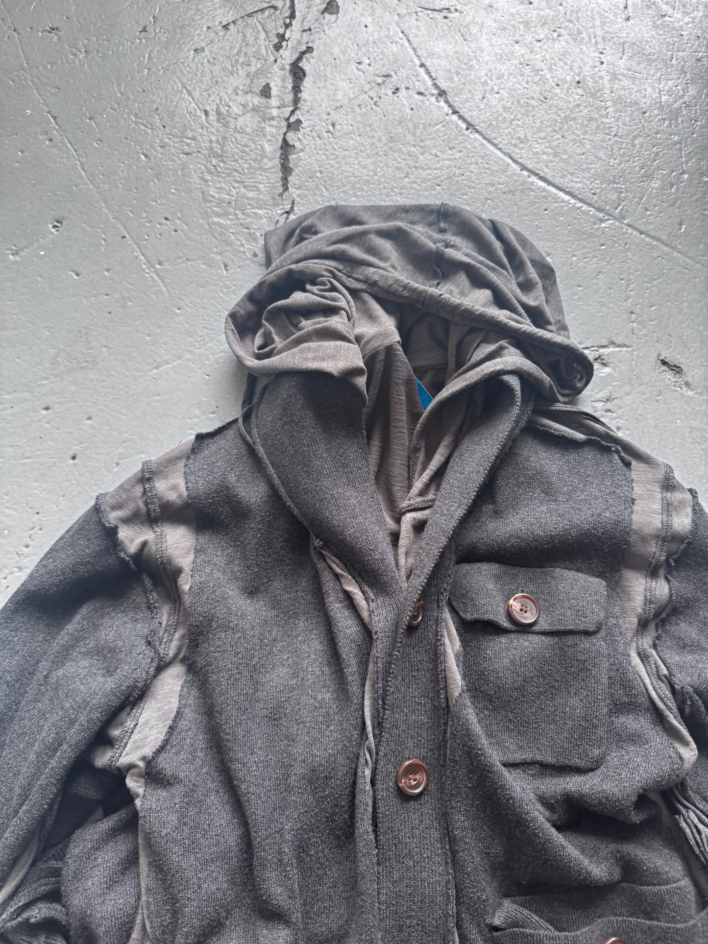 Kai Ghattaura Deconstructed Knit Hoodie