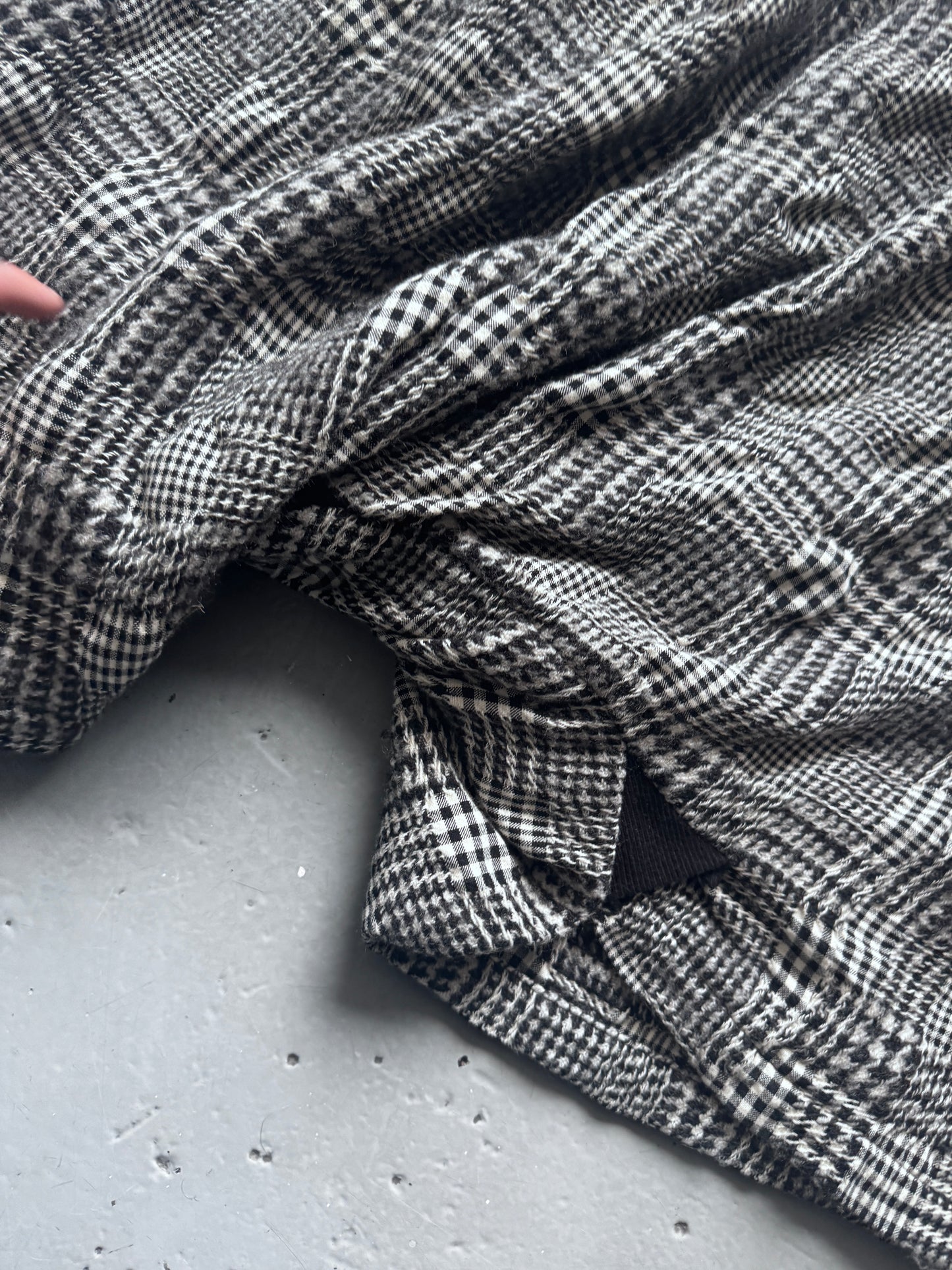 Yohji Yamamoto Y's Wool Cheque Twisted Drop Crotch Pants