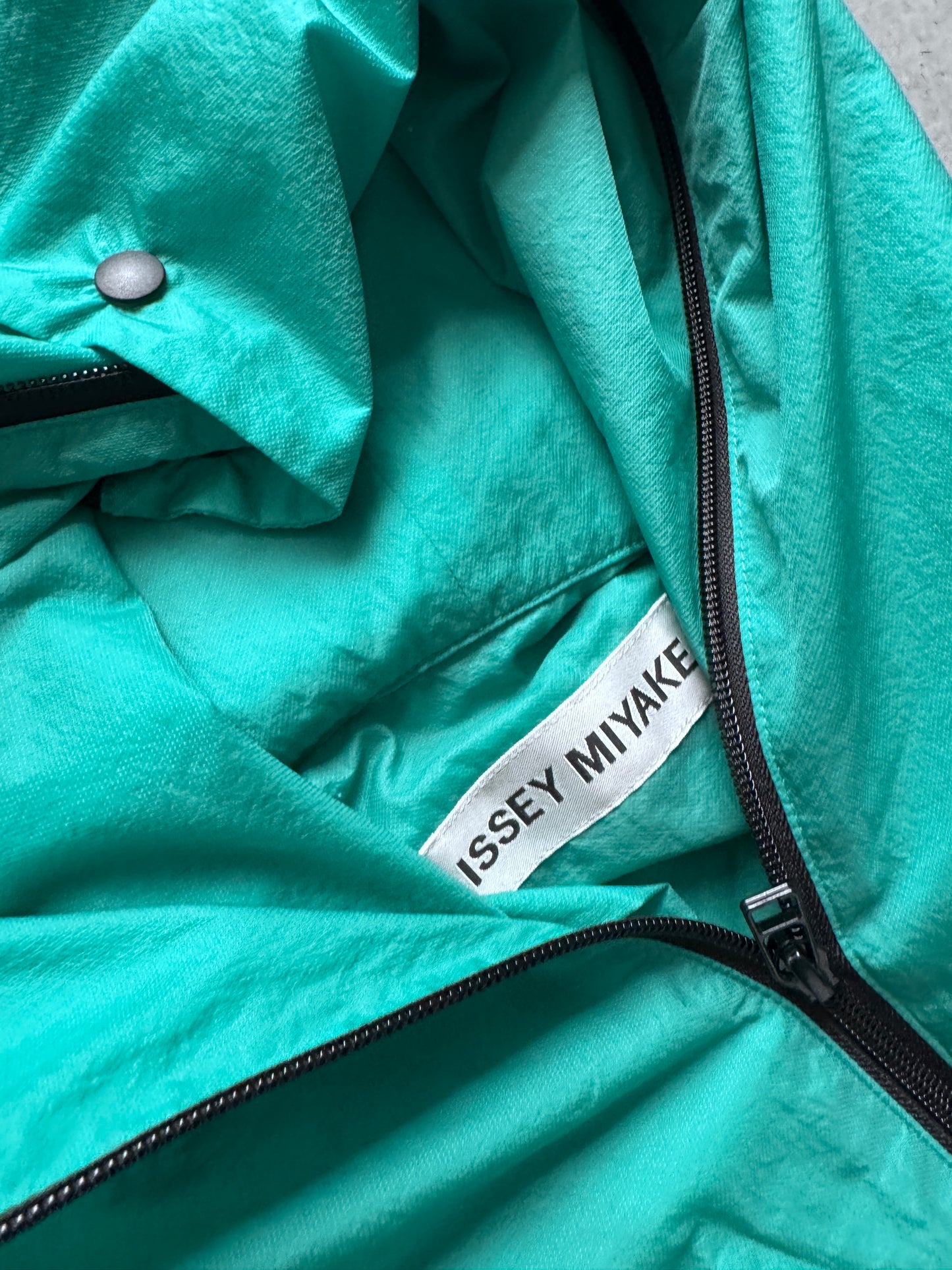 Issey Miyake Buttoned Point Hood Cape Coat