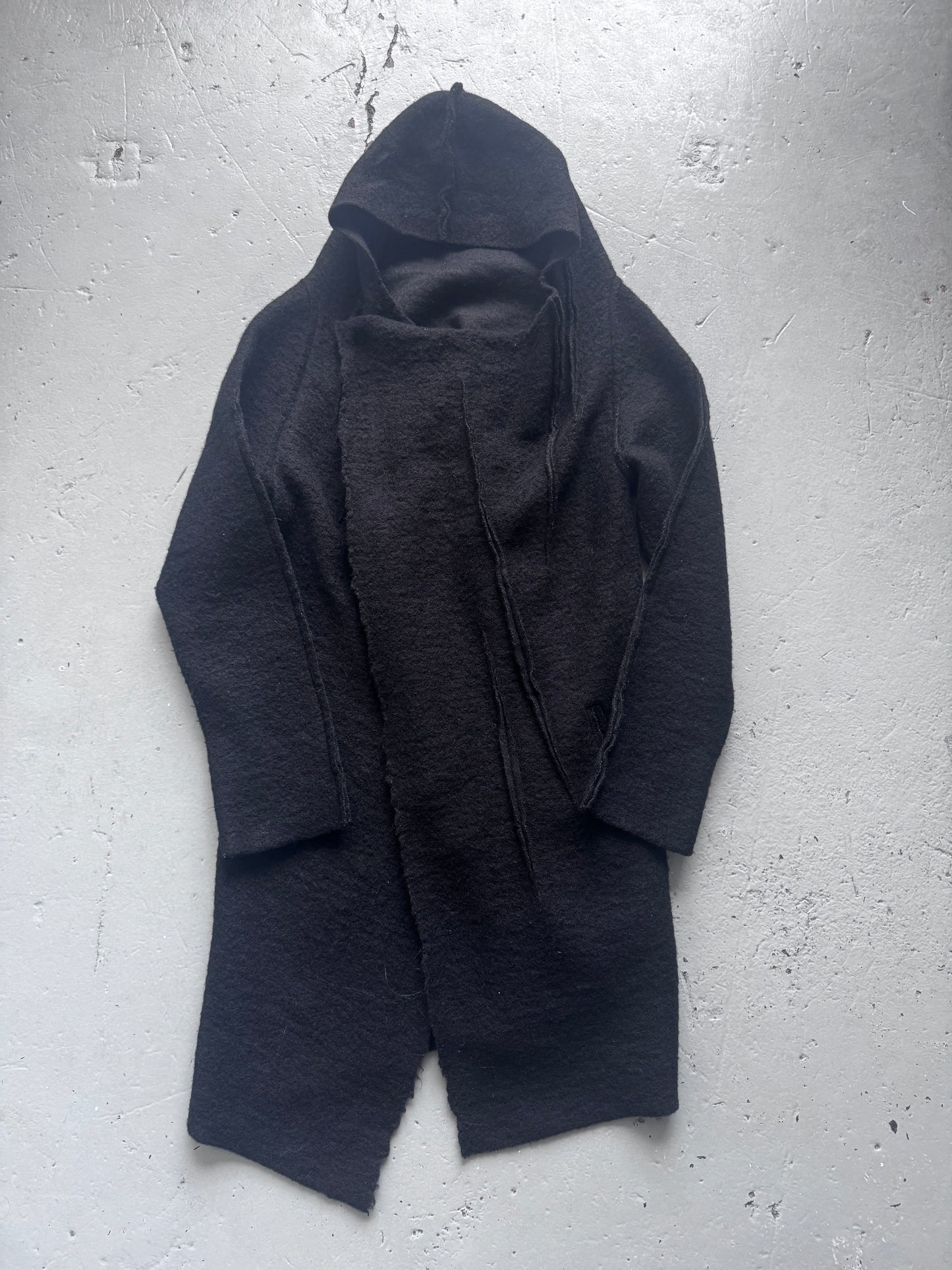Simona Tagliaferri Thick Wool Buttoned Hoodie