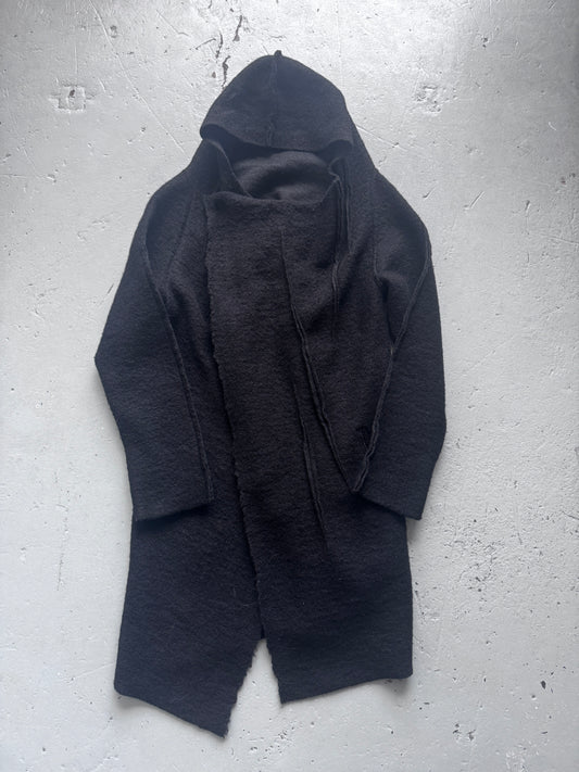 Simona Tagliaferri Thick Wool Buttoned Hoodie