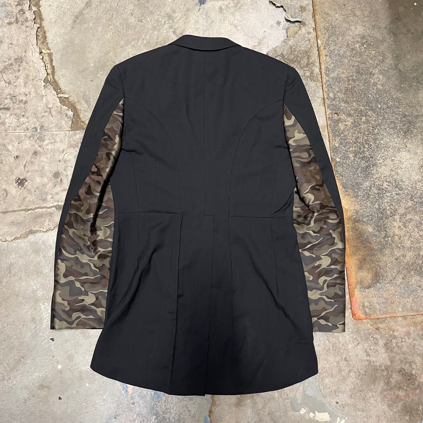 Comme Des Garcons Homme Plus Camo Sleeve Tuxedo Jacket