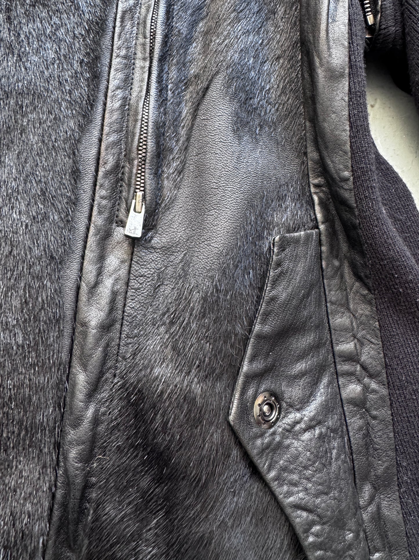 Yasuyuki Ishii High Neck Belted Pony Hair Jacket