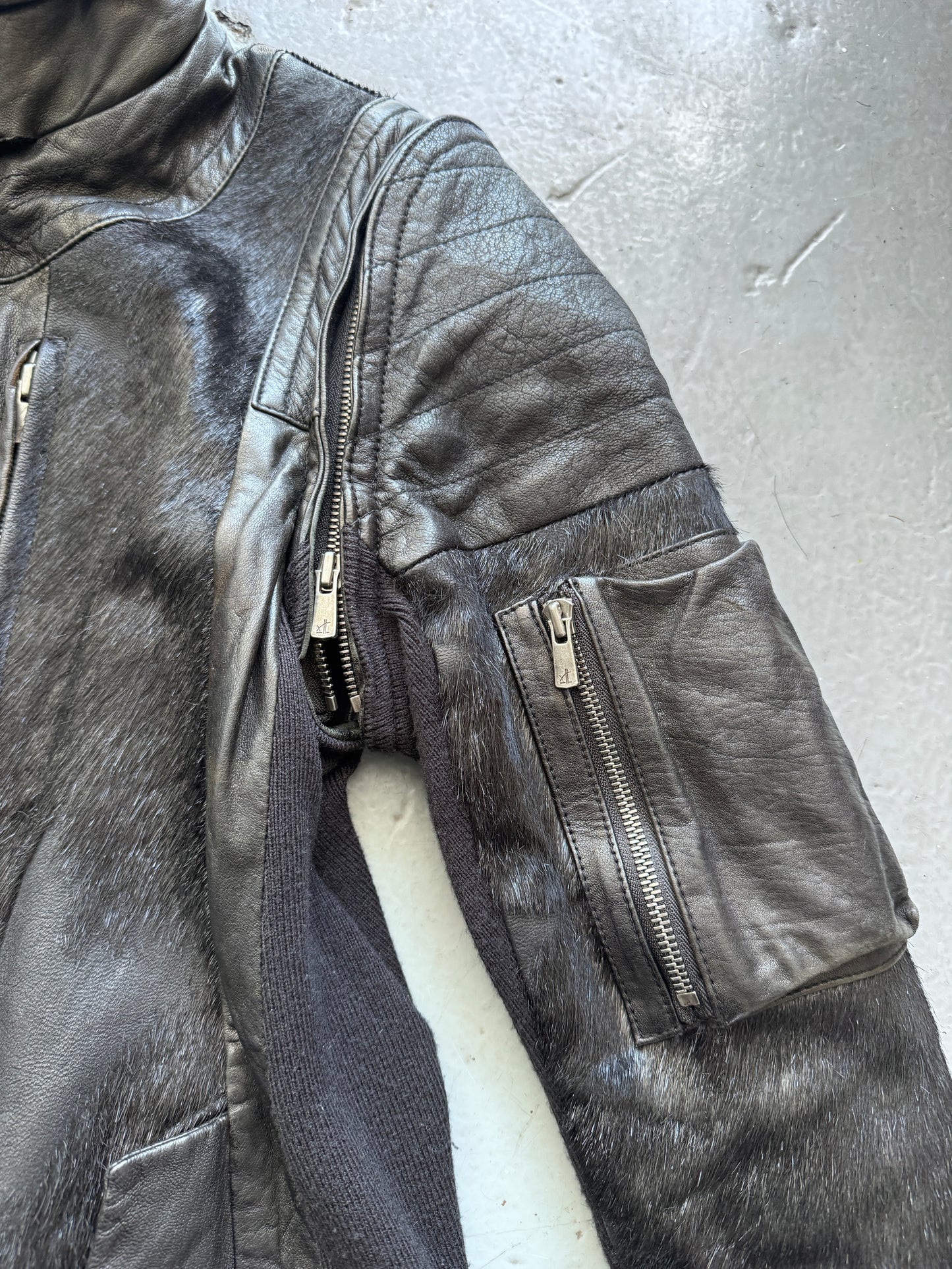 Yasuyuki Ishii High Neck Belted Pony Hair Jacket