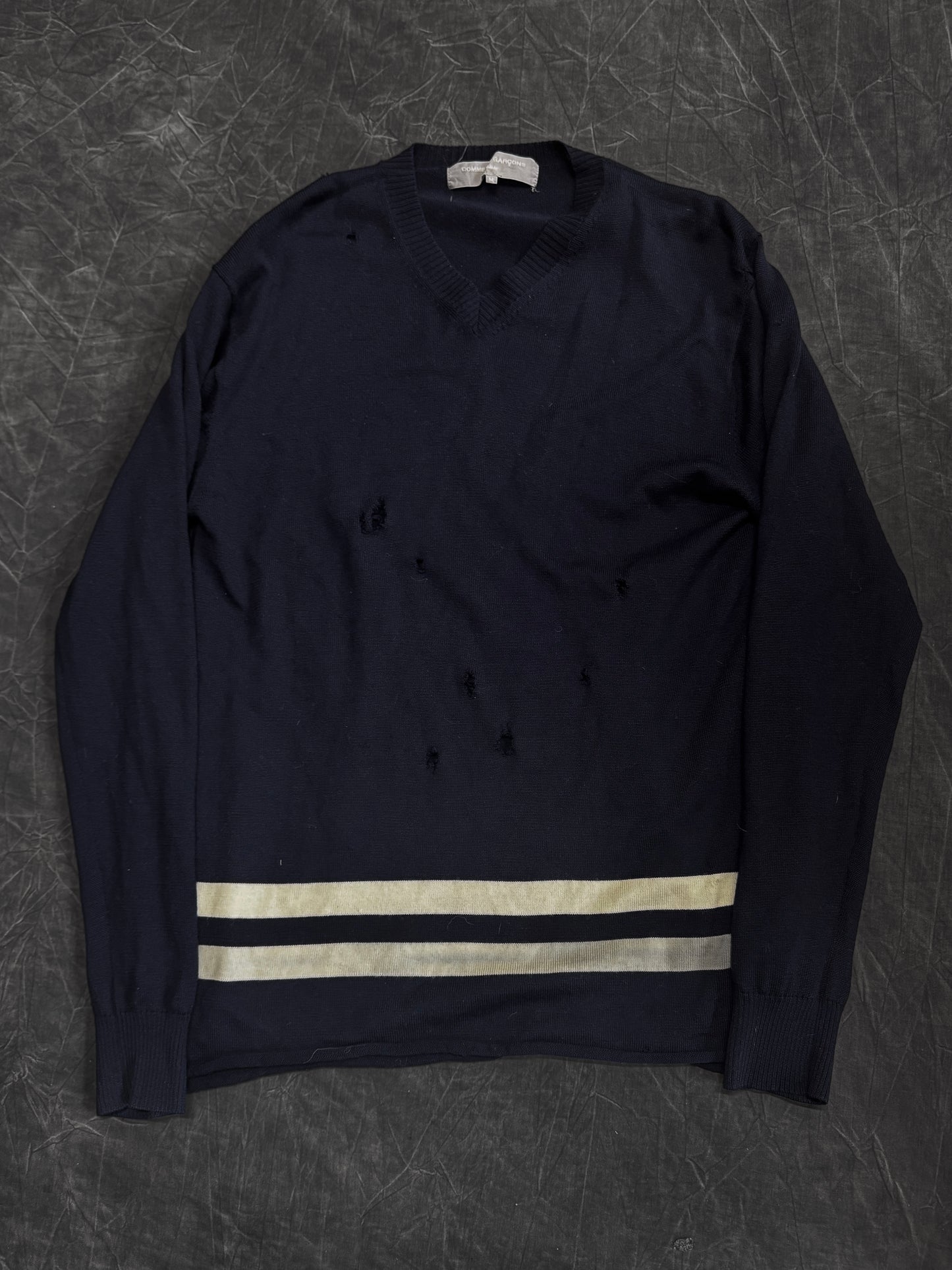 Comme Des Garcons Homme Distressed Knit Jumper