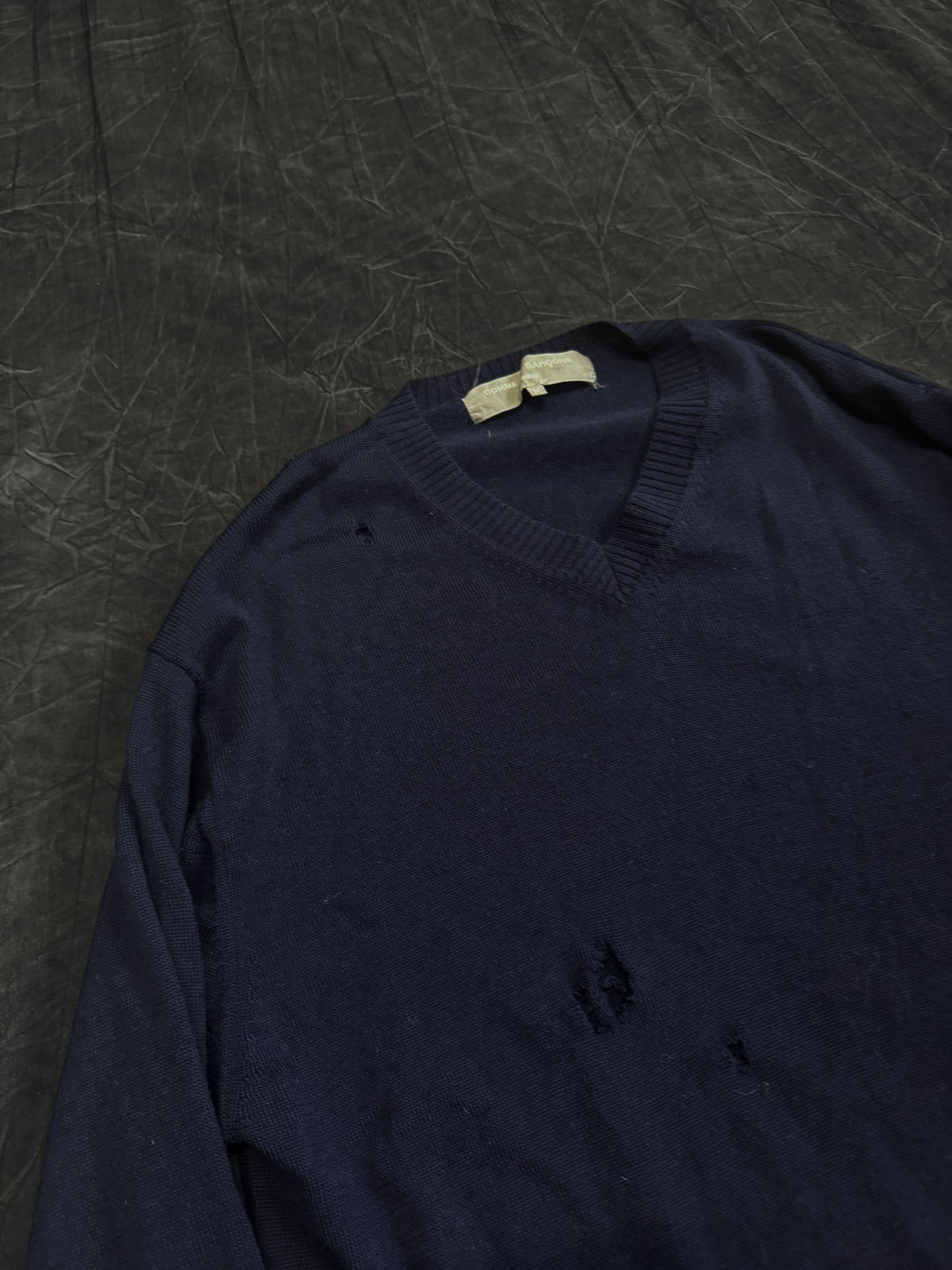Comme Des Garcons Homme Distressed Knit Jumper