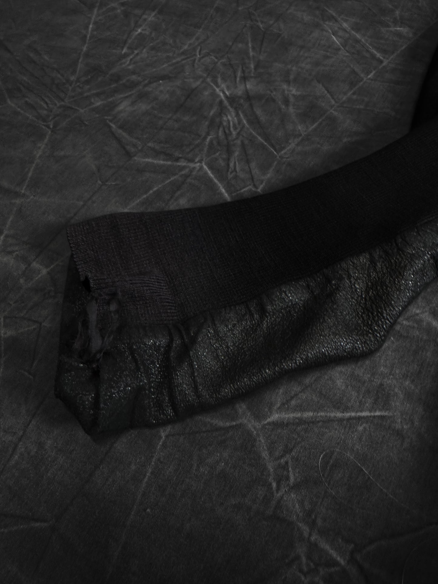 Rick Owens AW11 Limo Leather Sleeve Long Hoodie