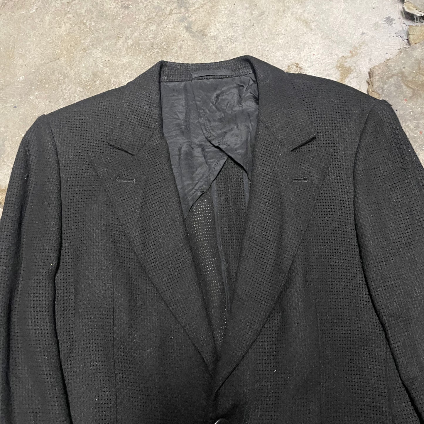 Lad Musician Perforated Wool Weave Blazer