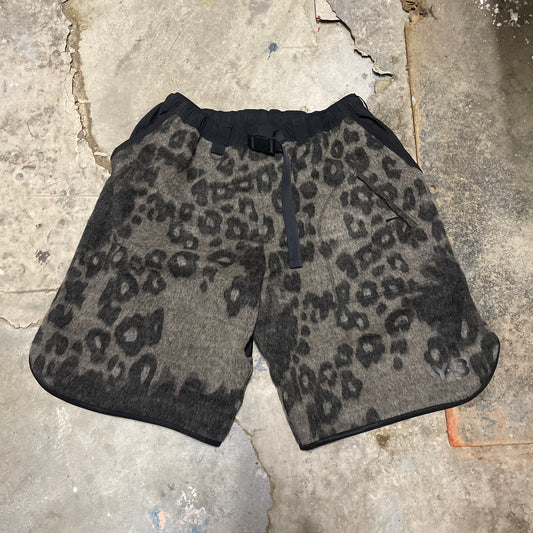 Yohji Yamamoto Y-3 Technical Snow Leopard Fuzzy Shorts