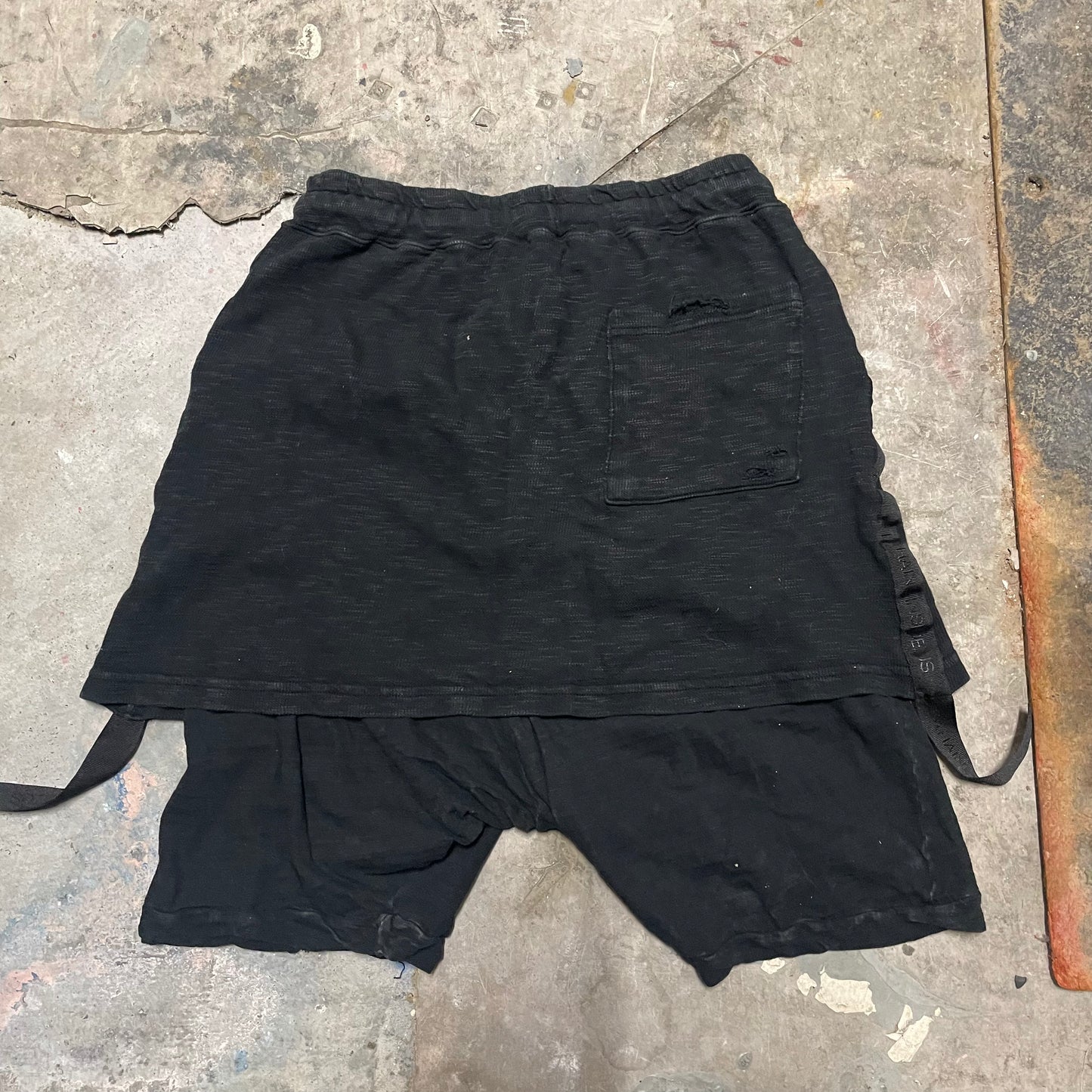 La Haine Inside Us Layered Drop Crotch Shorts