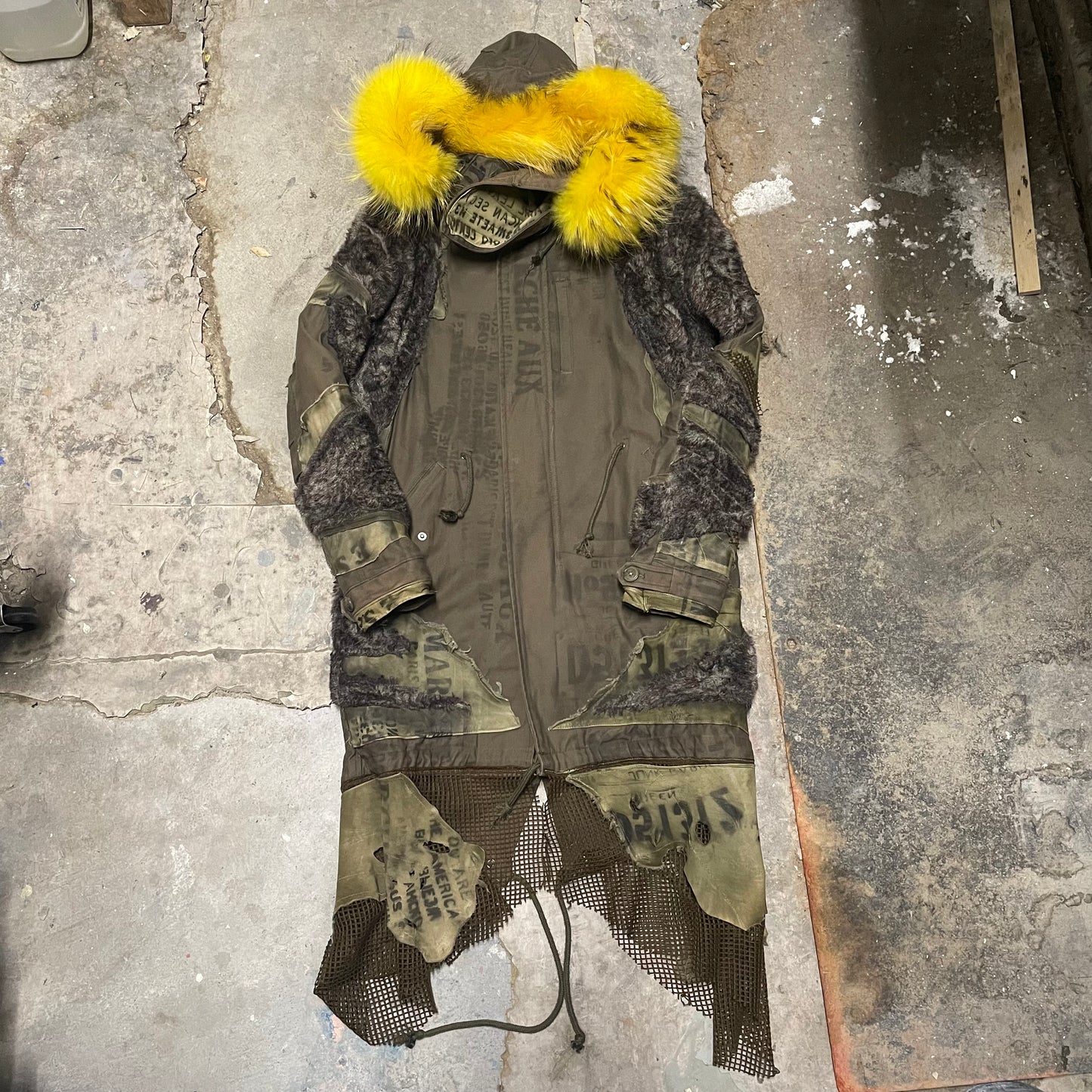 TT Shohei Takamiya Patchwork Raccoon Parka