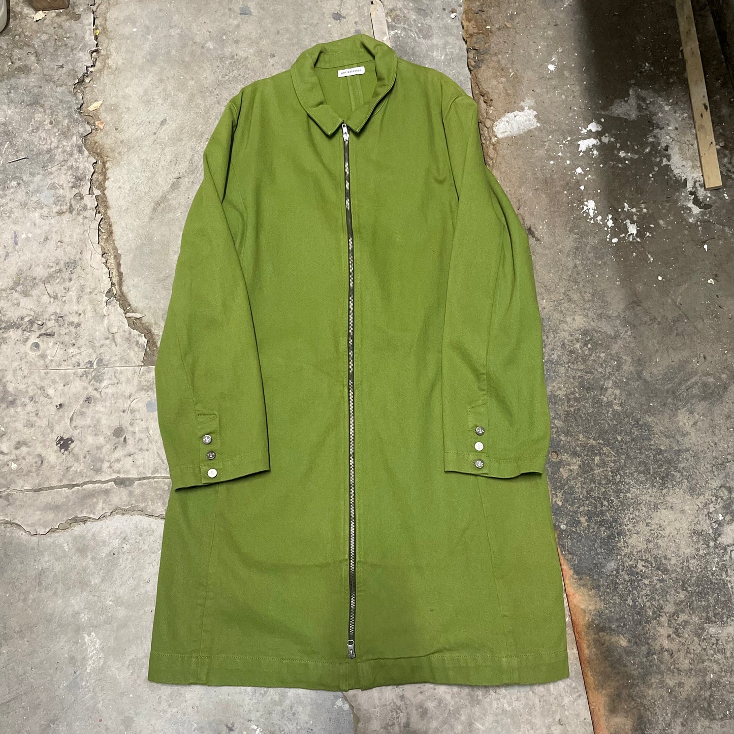 Per Gotesson Green Denim Lab Coat