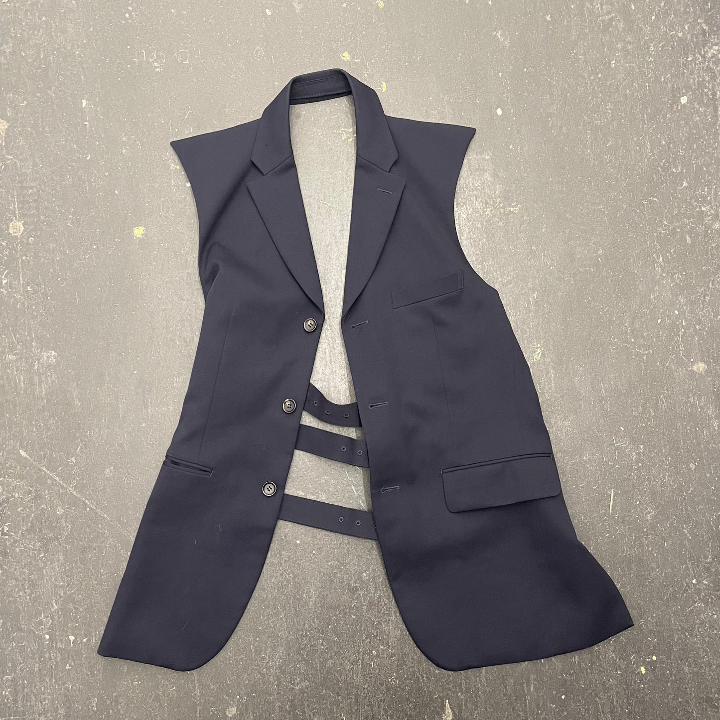 Comme Des Garcons Homme Deux Backless Buckle Waistcoat