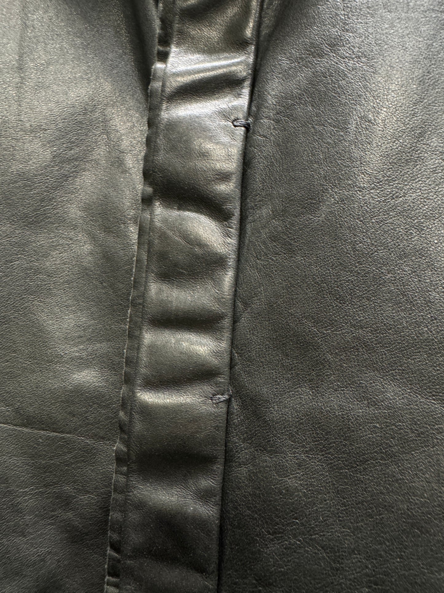 lumen et umbra open scar stitch leather shirt