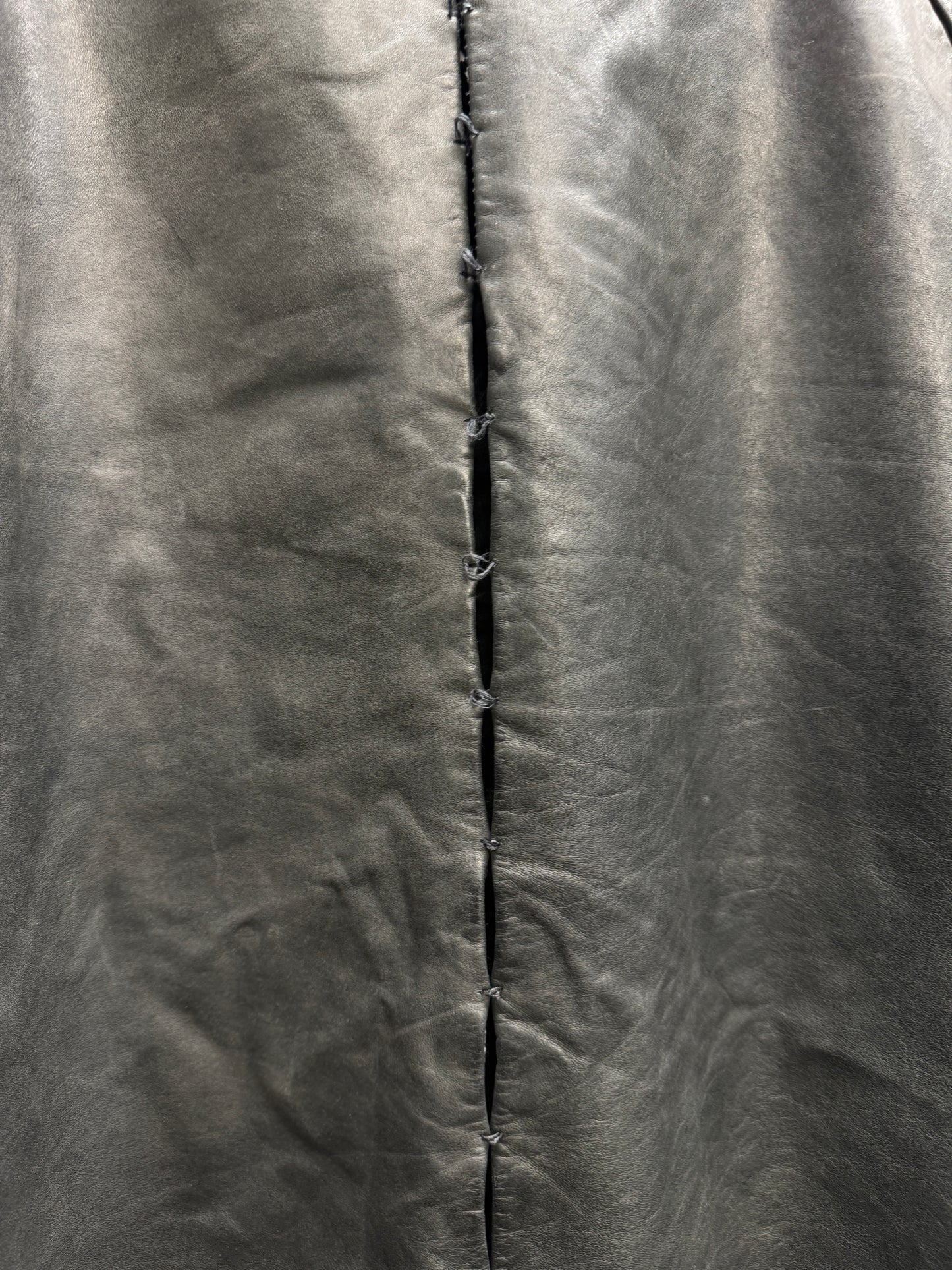 lumen et umbra open scar stitch leather shirt
