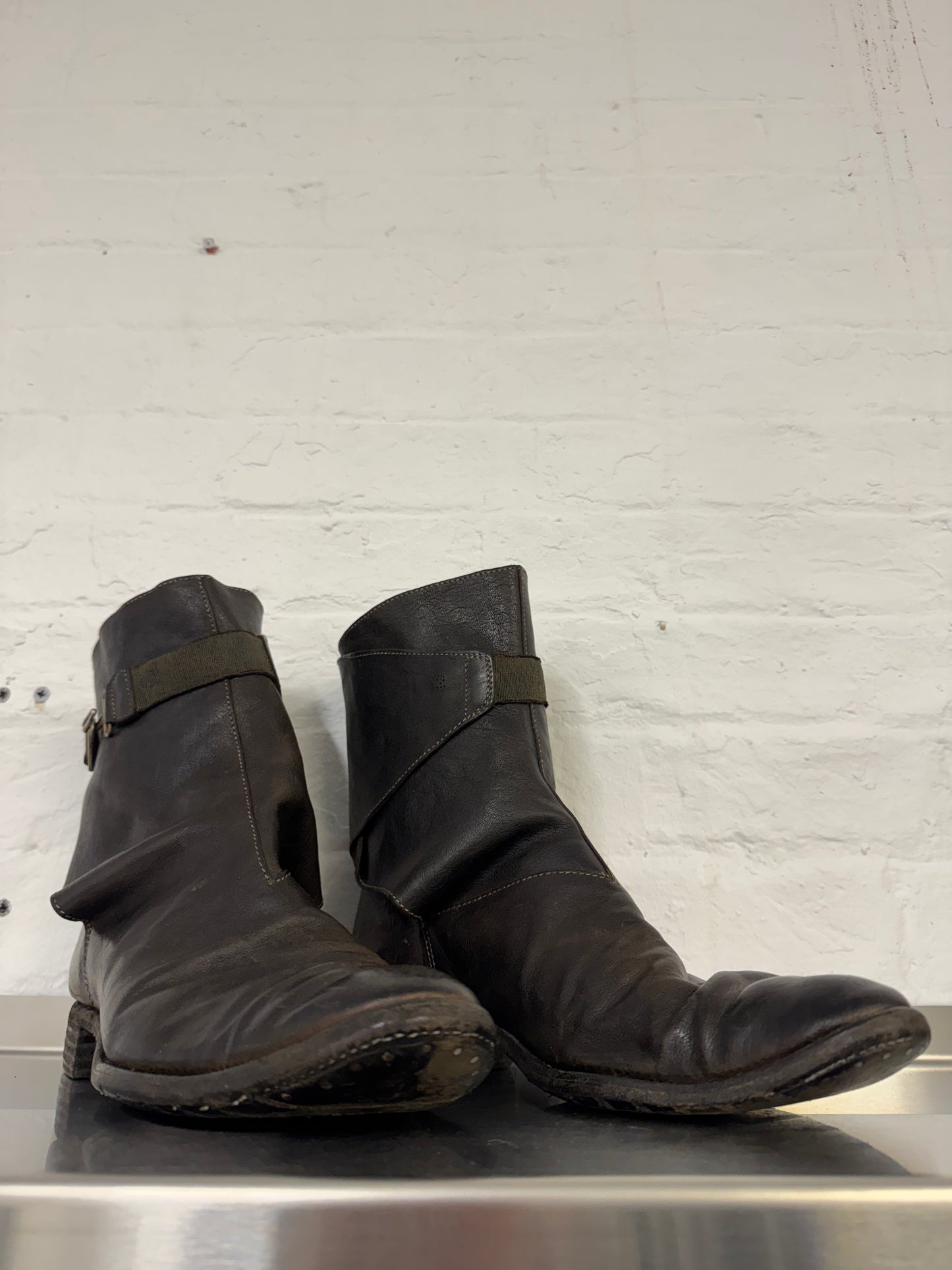 Carol Christian Poell Layered Fold Buckle Boots