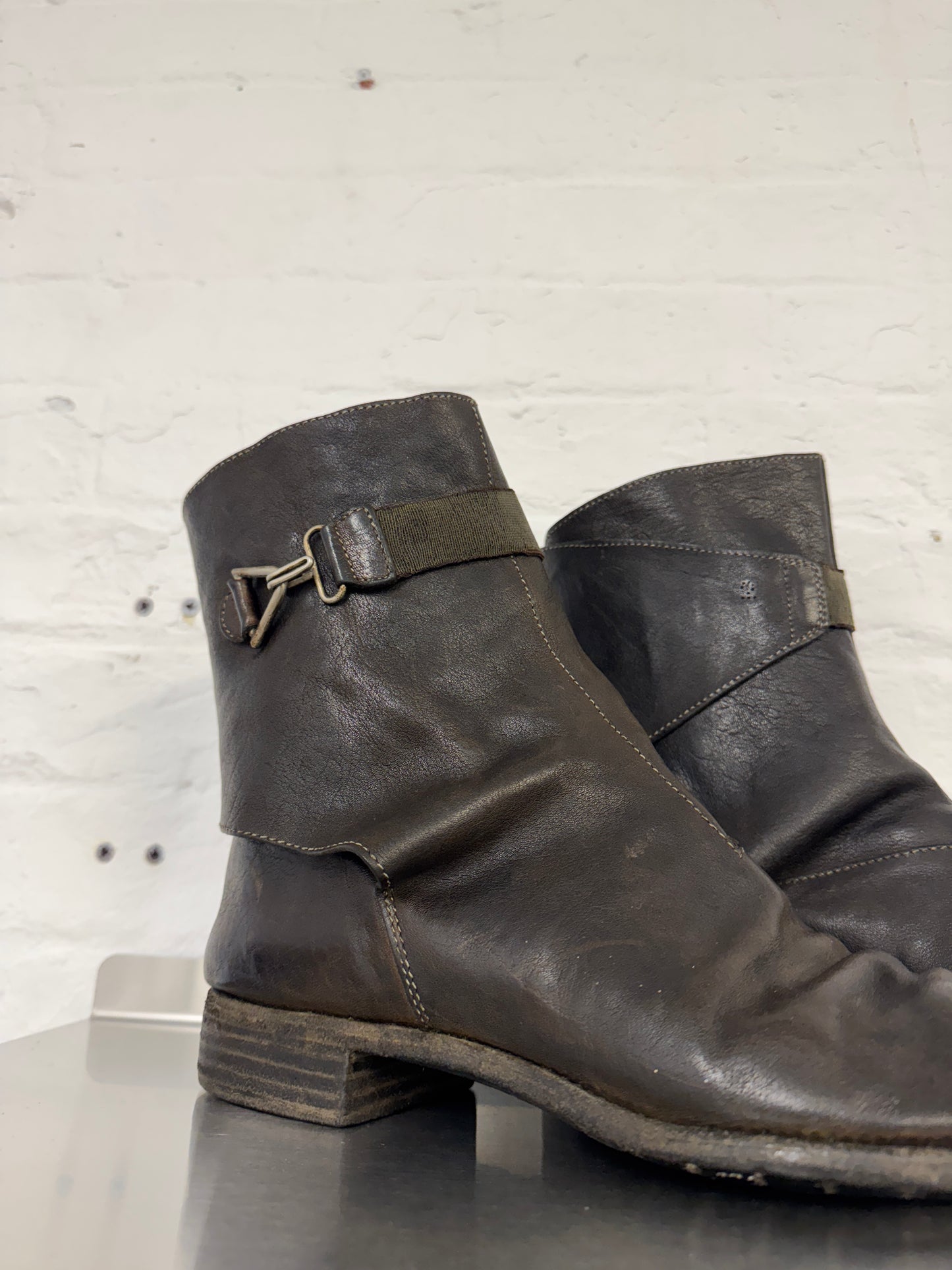 Carol Christian Poell Layered Fold Buckle Boots