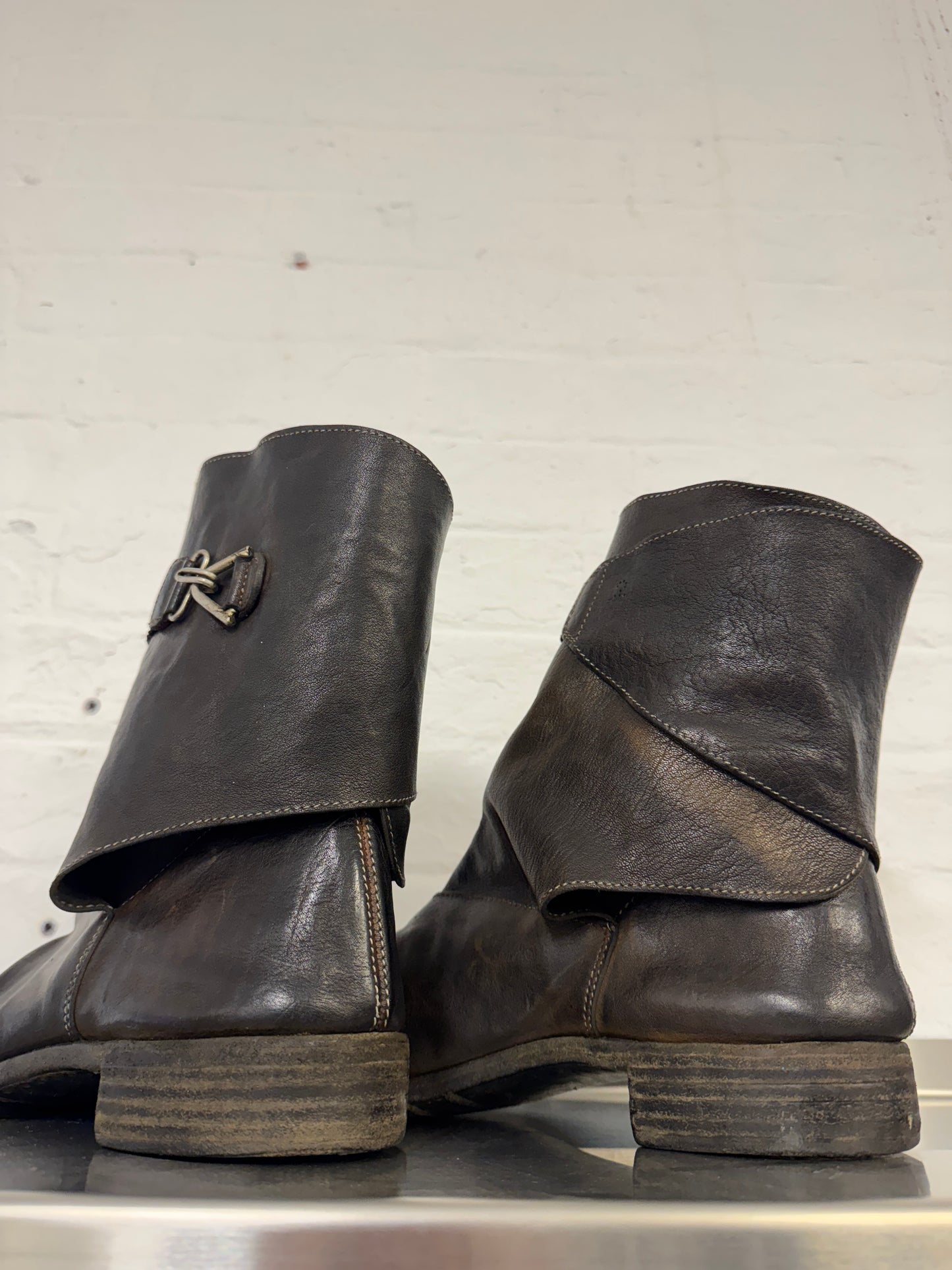 Carol Christian Poell Layered Fold Buckle Boots