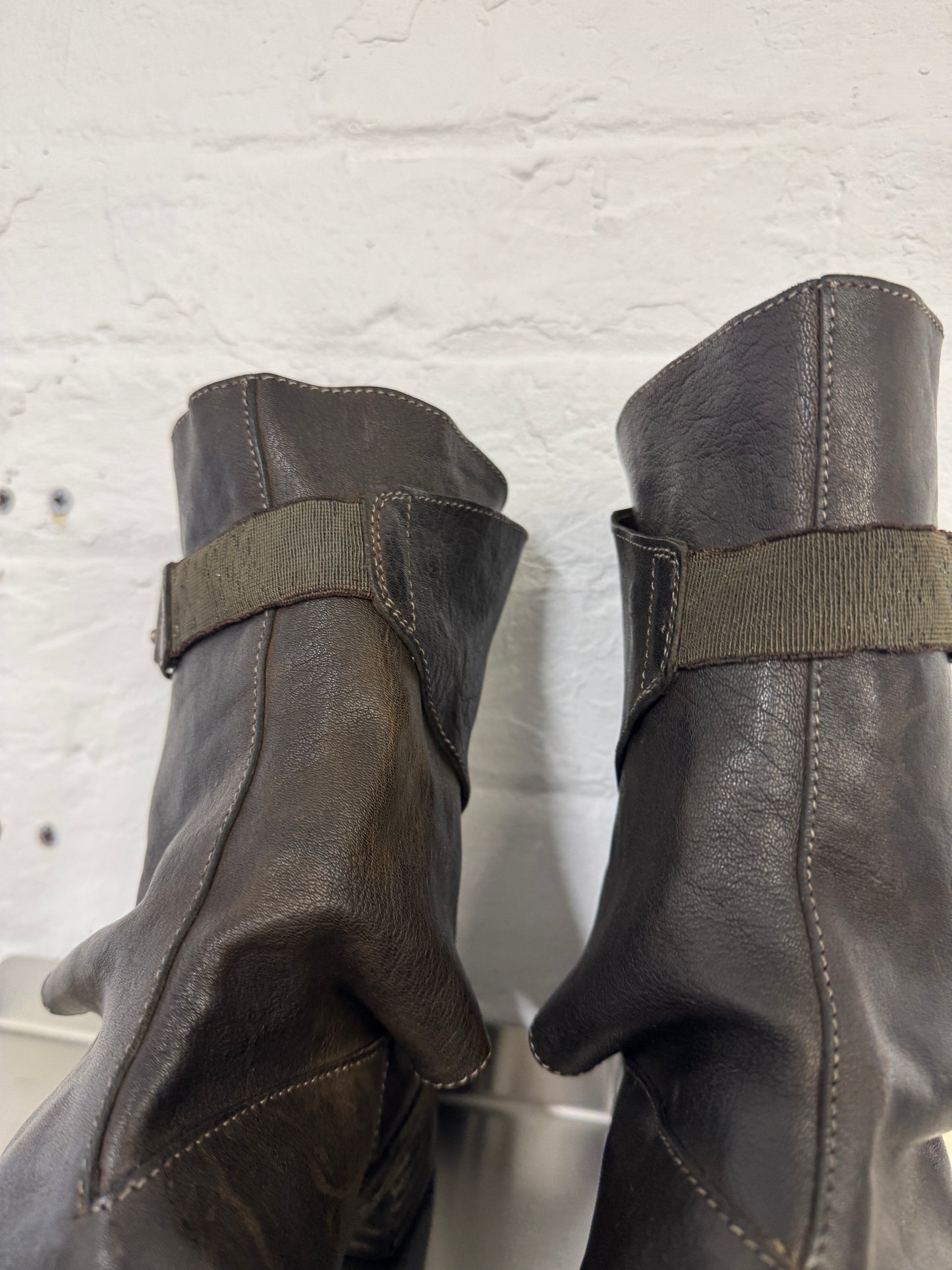 Carol Christian Poell Layered Fold Buckle Boots
