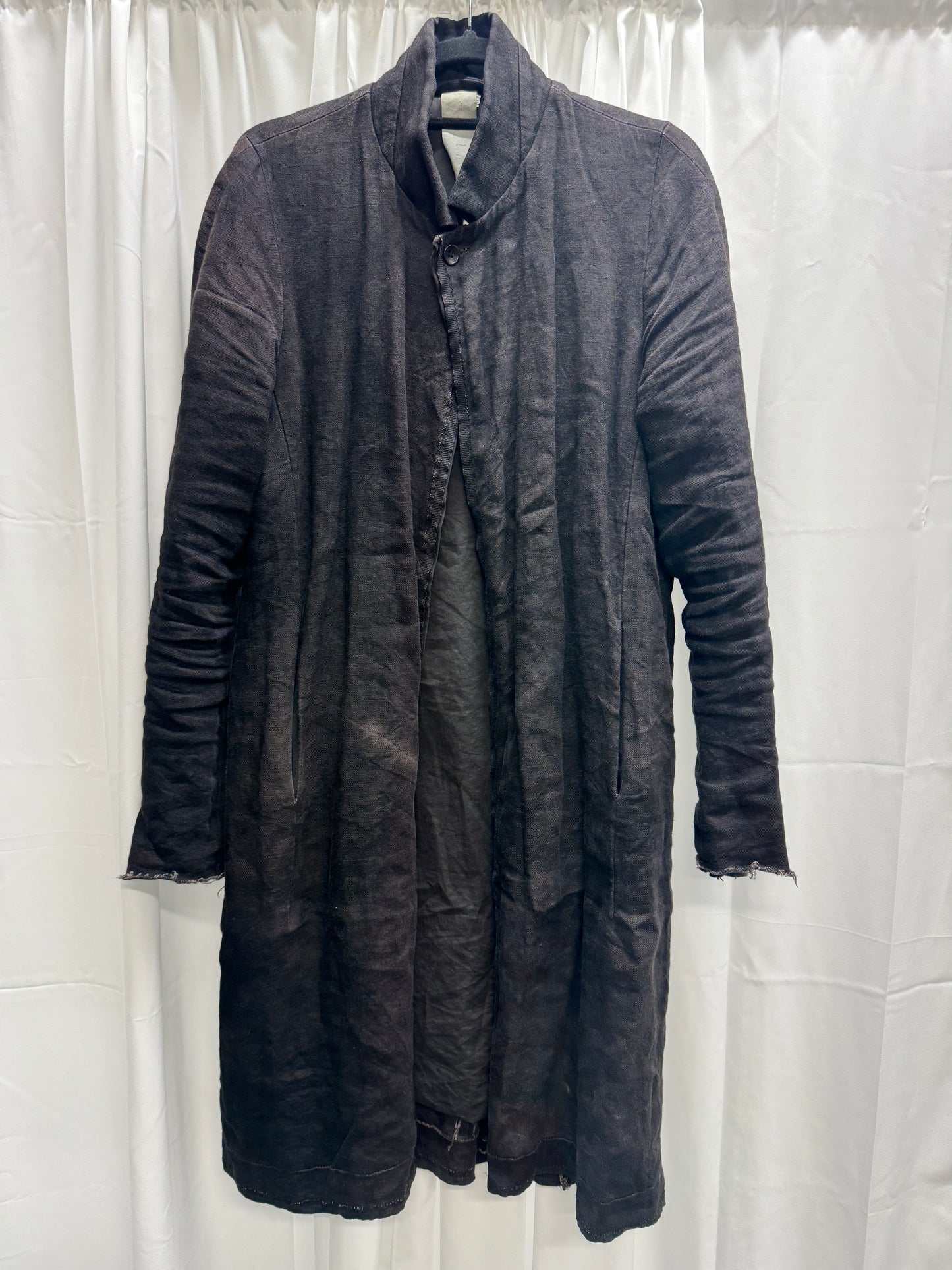 Carpe Diem 2005W Maurizio Altieri Layered Thick Linen Fold Collar Coat