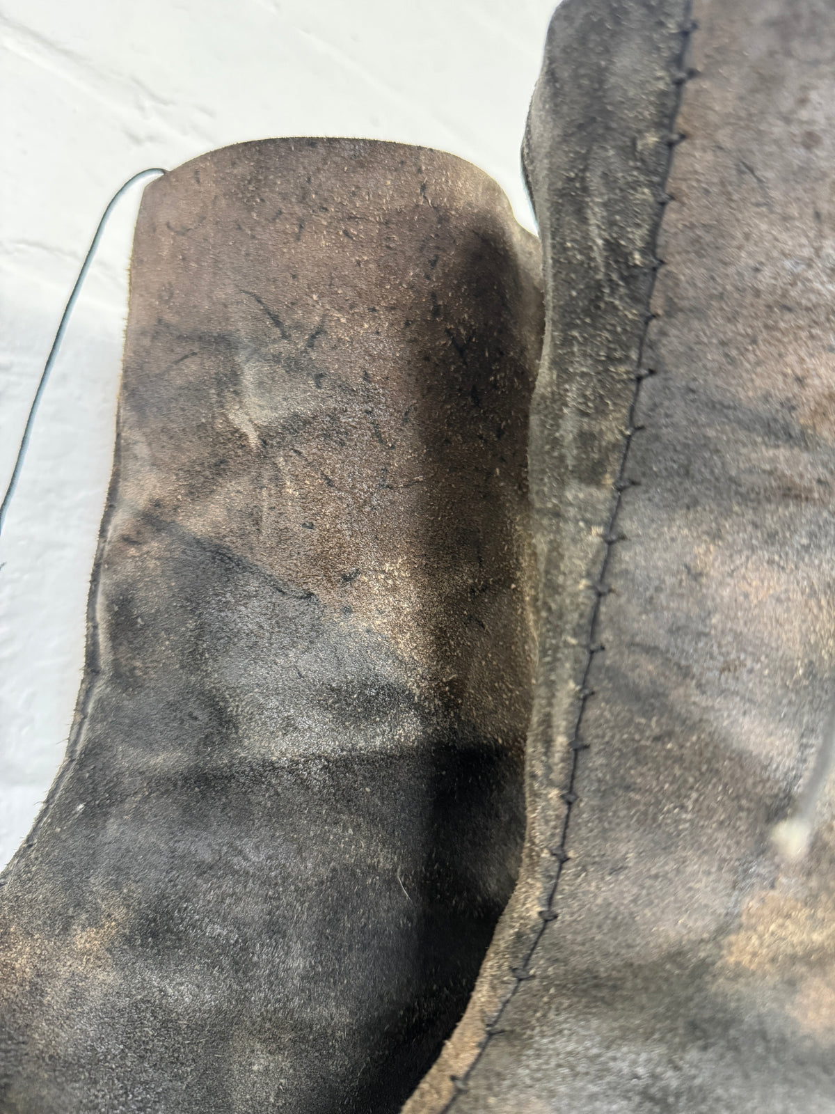 m.a+ textural veined reverse leather staple stitch boots