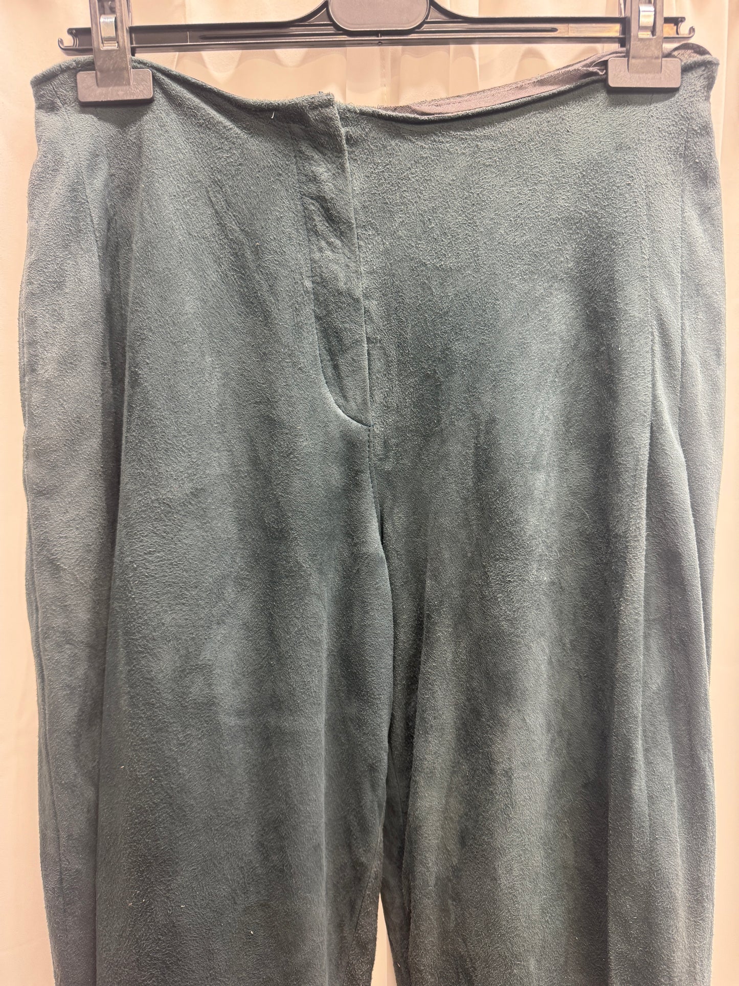raw suede pleated antique trouser