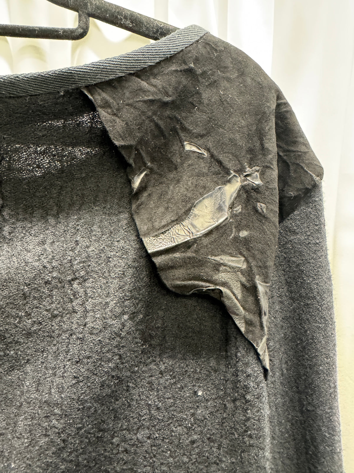 olubiyi thomas raw leather wing patch multi zip knit