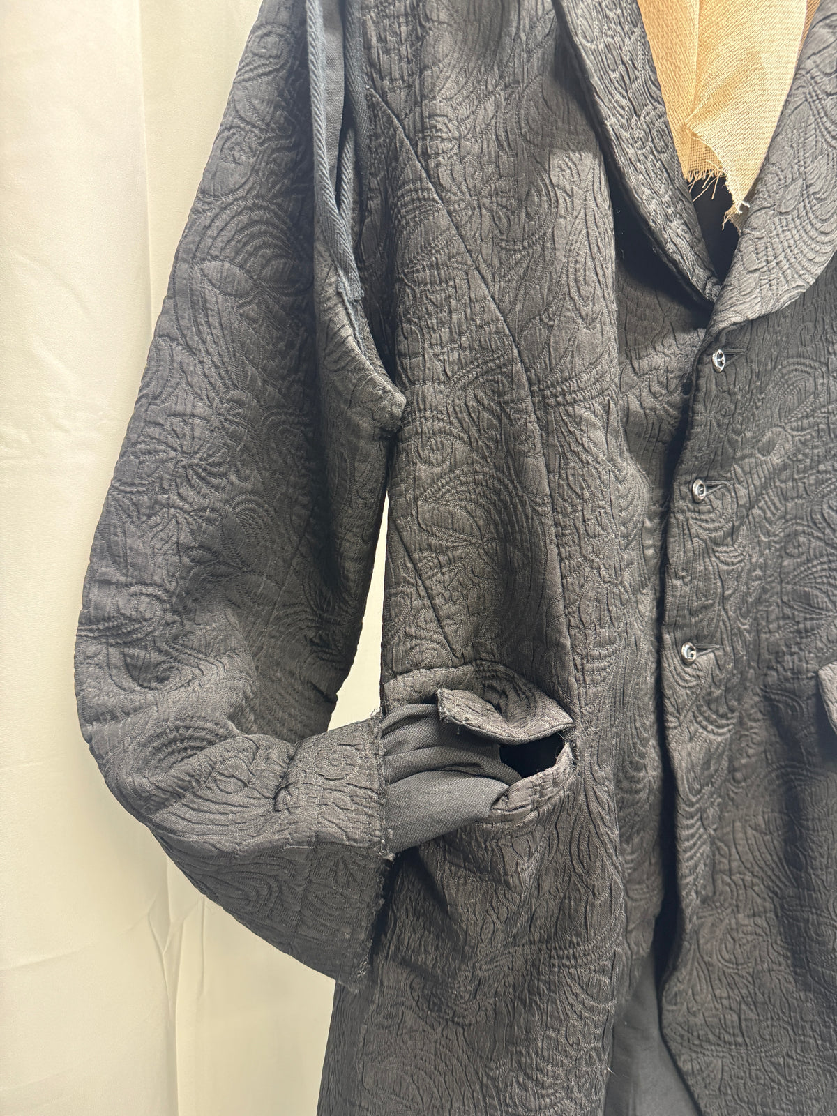 olubiyi thomas mega lapel detachable sleeve layered blazer