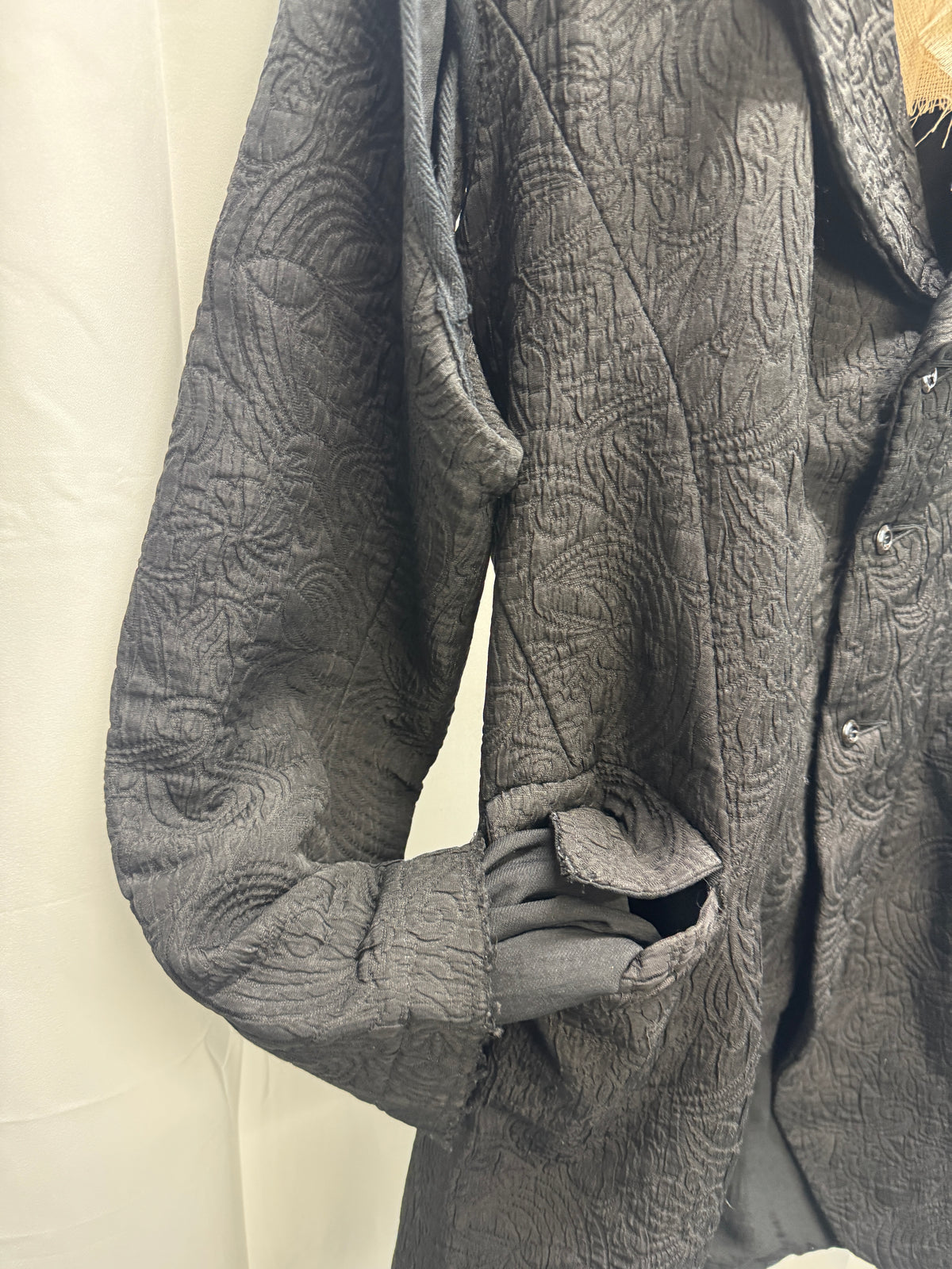 olubiyi thomas mega lapel detachable sleeve layered blazer