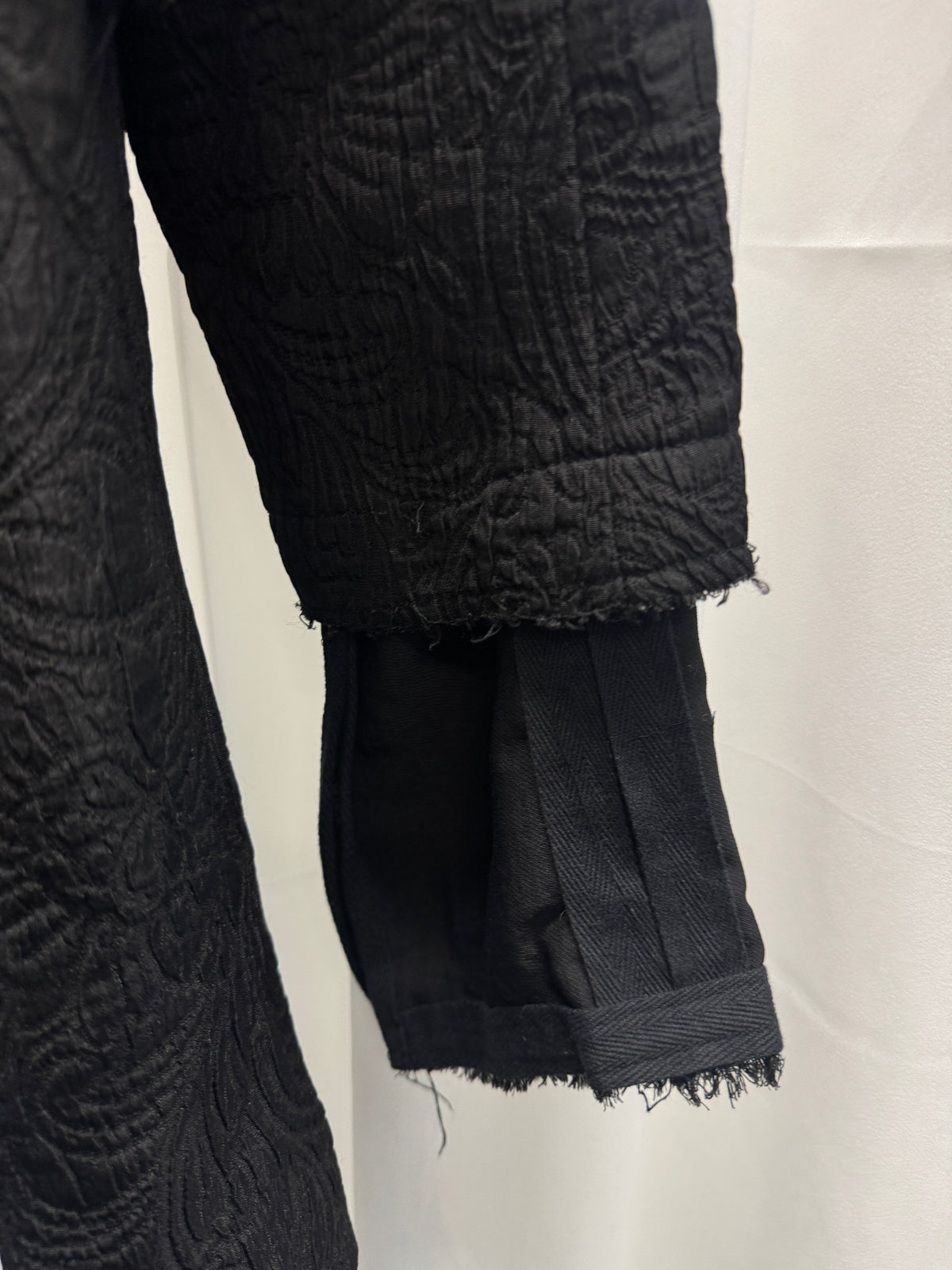 olubiyi thomas mega lapel detachable sleeve layered blazer