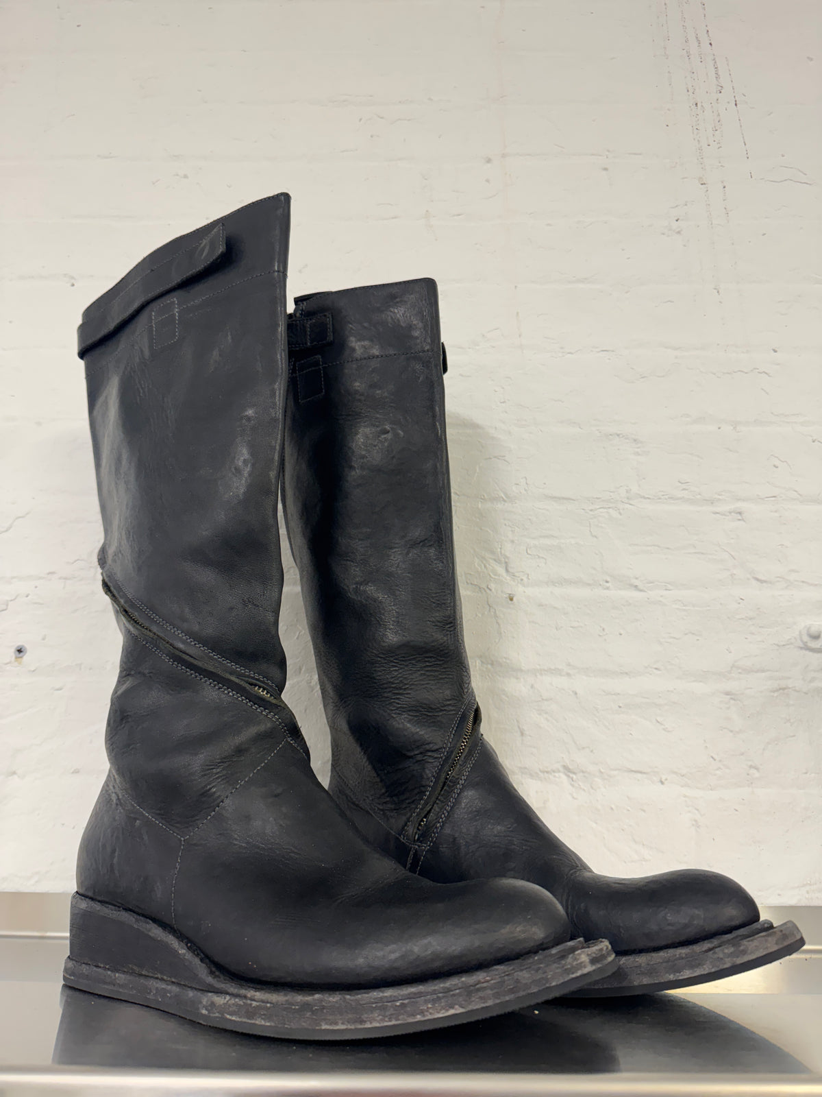 Nicolas Andreas Taralis AW10 Knee High Spiral Zip Riding Boots