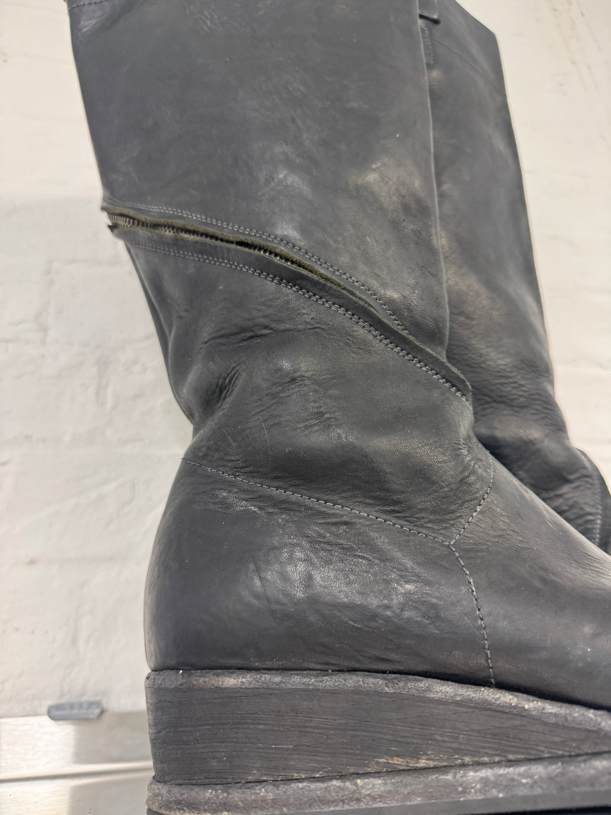 Nicolas Andreas Taralis AW10 Knee High Spiral Zip Riding Boots