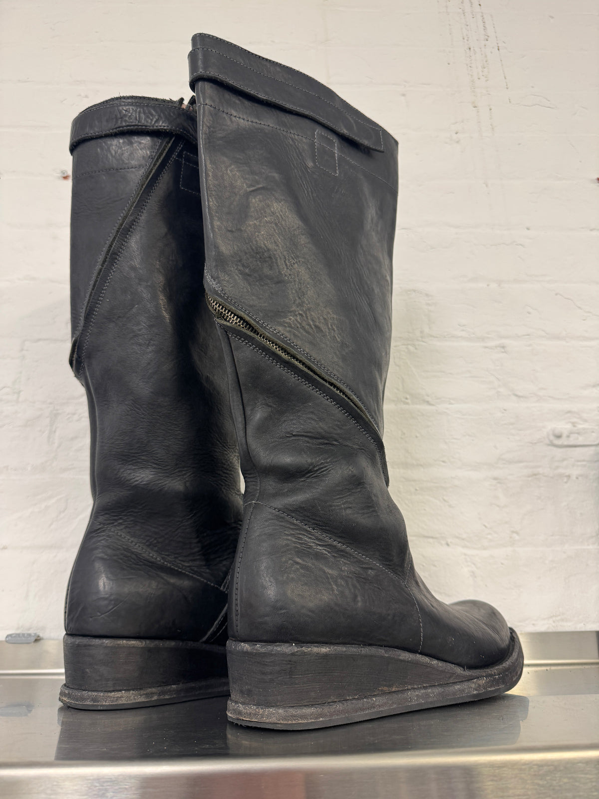 Nicolas Andreas Taralis AW10 Knee High Spiral Zip Riding Boots
