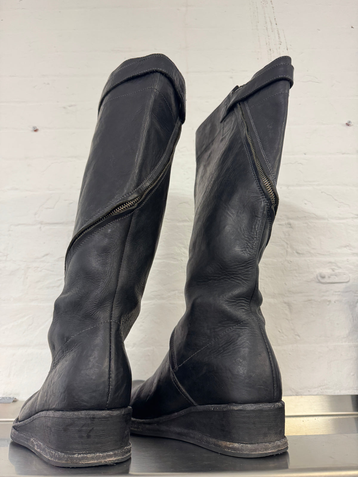 Nicolas Andreas Taralis AW10 Knee High Spiral Zip Riding Boots