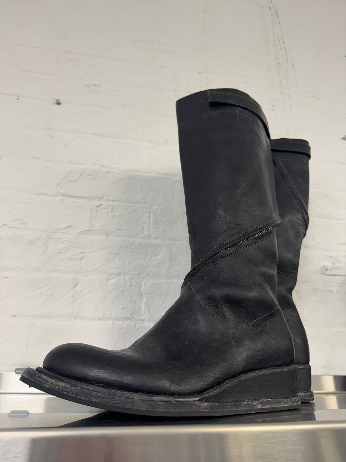 Nicolas Andreas Taralis AW10 Knee High Spiral Zip Riding Boots