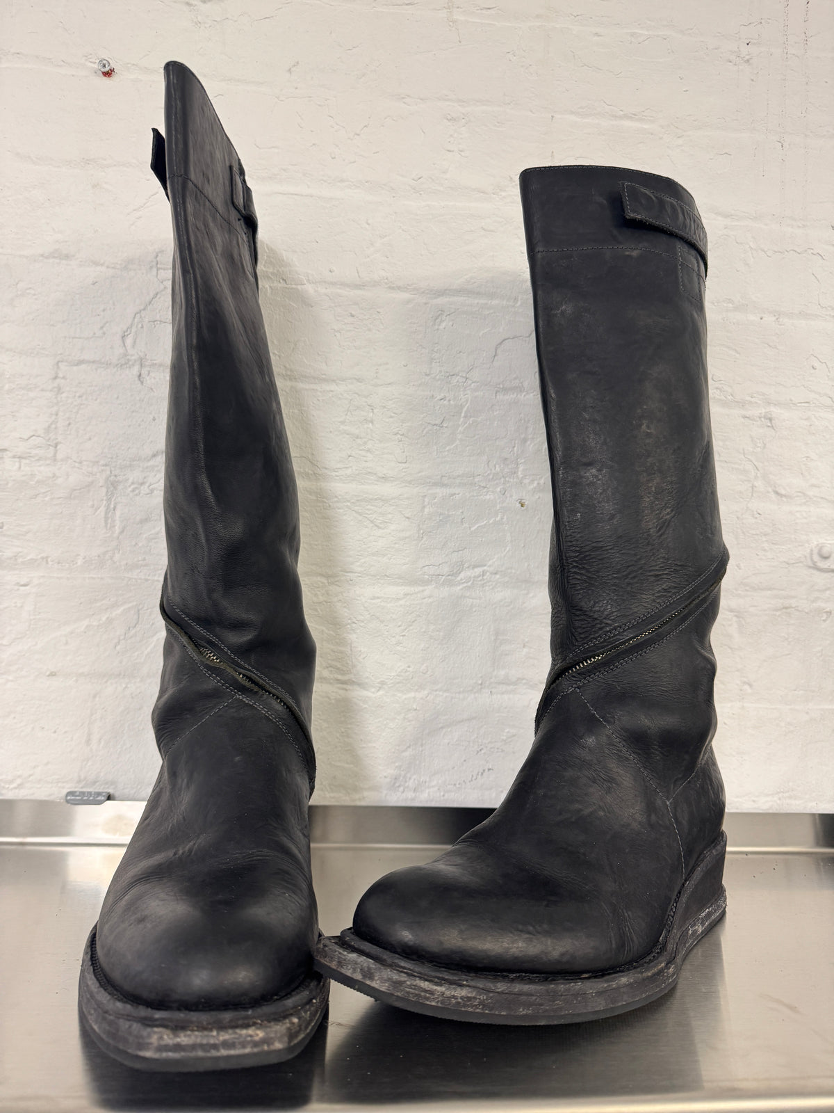 Nicolas Andreas Taralis AW10 Knee High Spiral Zip Riding Boots