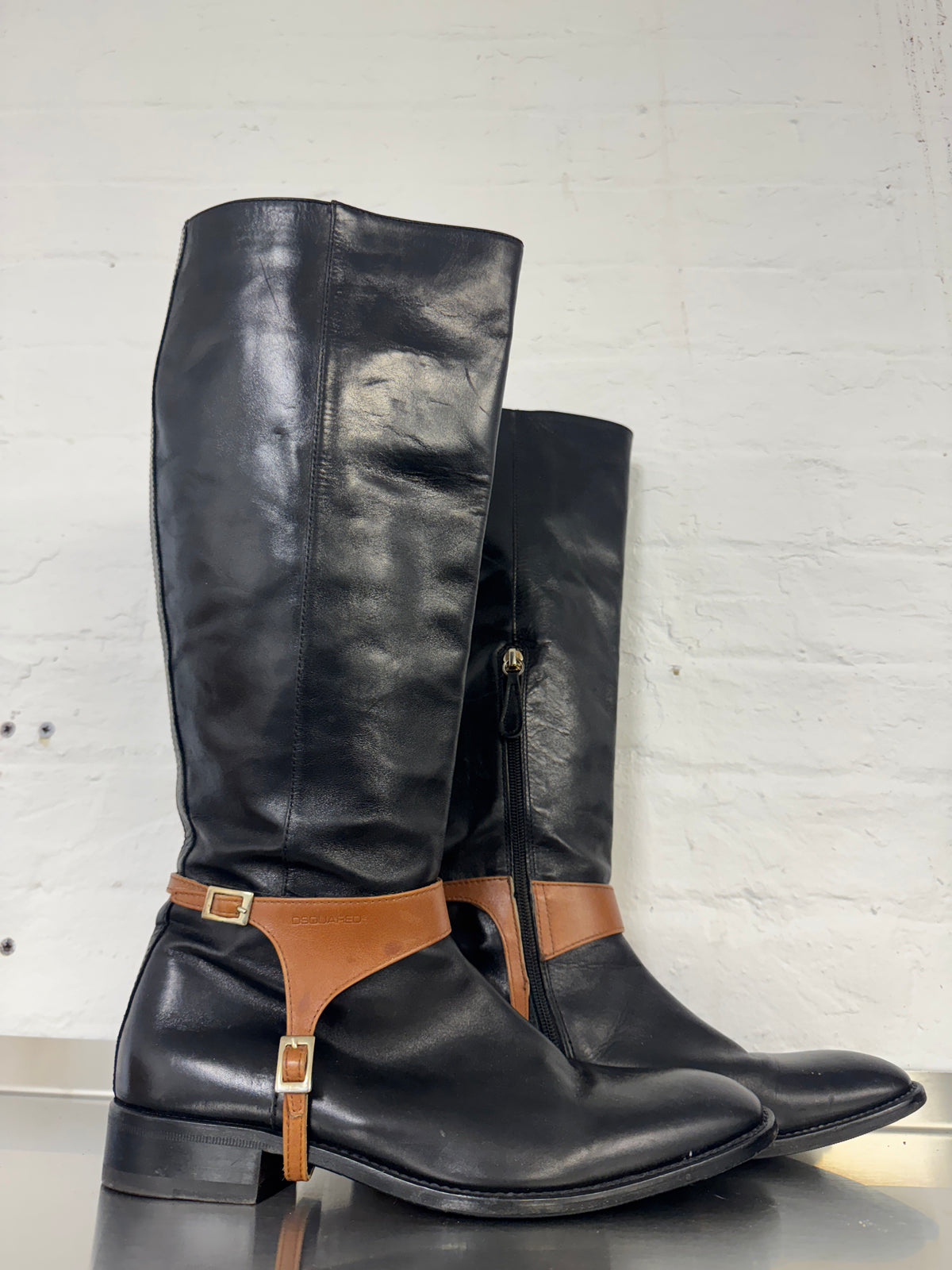 DSQUARED Harness Riding Boots