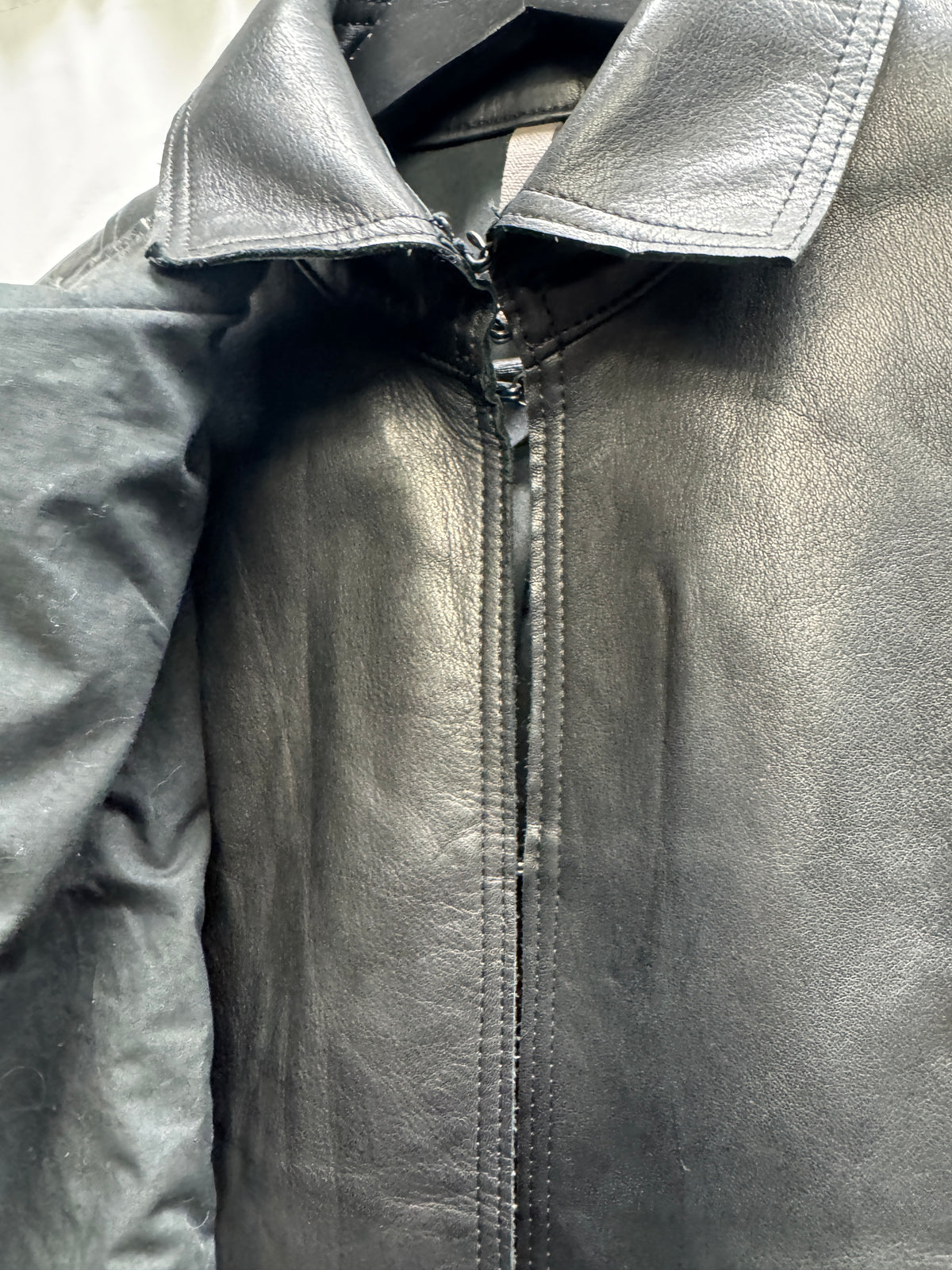 s/stere removeable napoleon buttoned layer leather coat