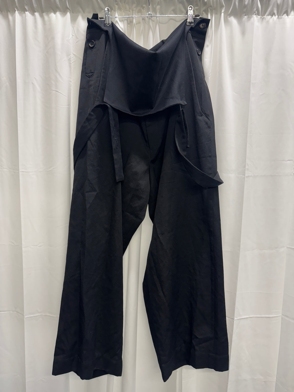 Yohji Yamamoto Pour Homme Wool Gabardine Suspender Trouser / Dungaree