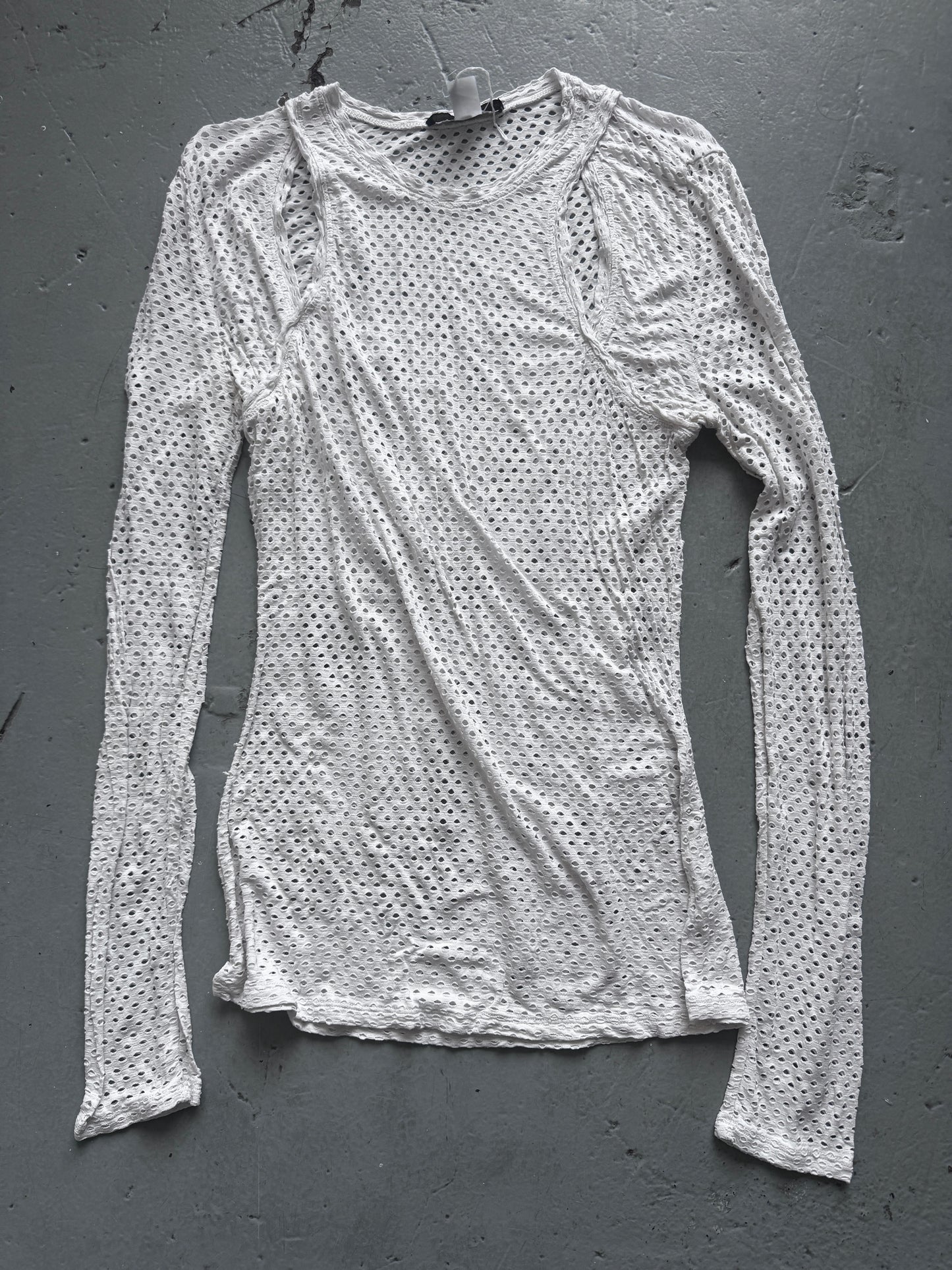 maxazria laser cut layered longsleeve